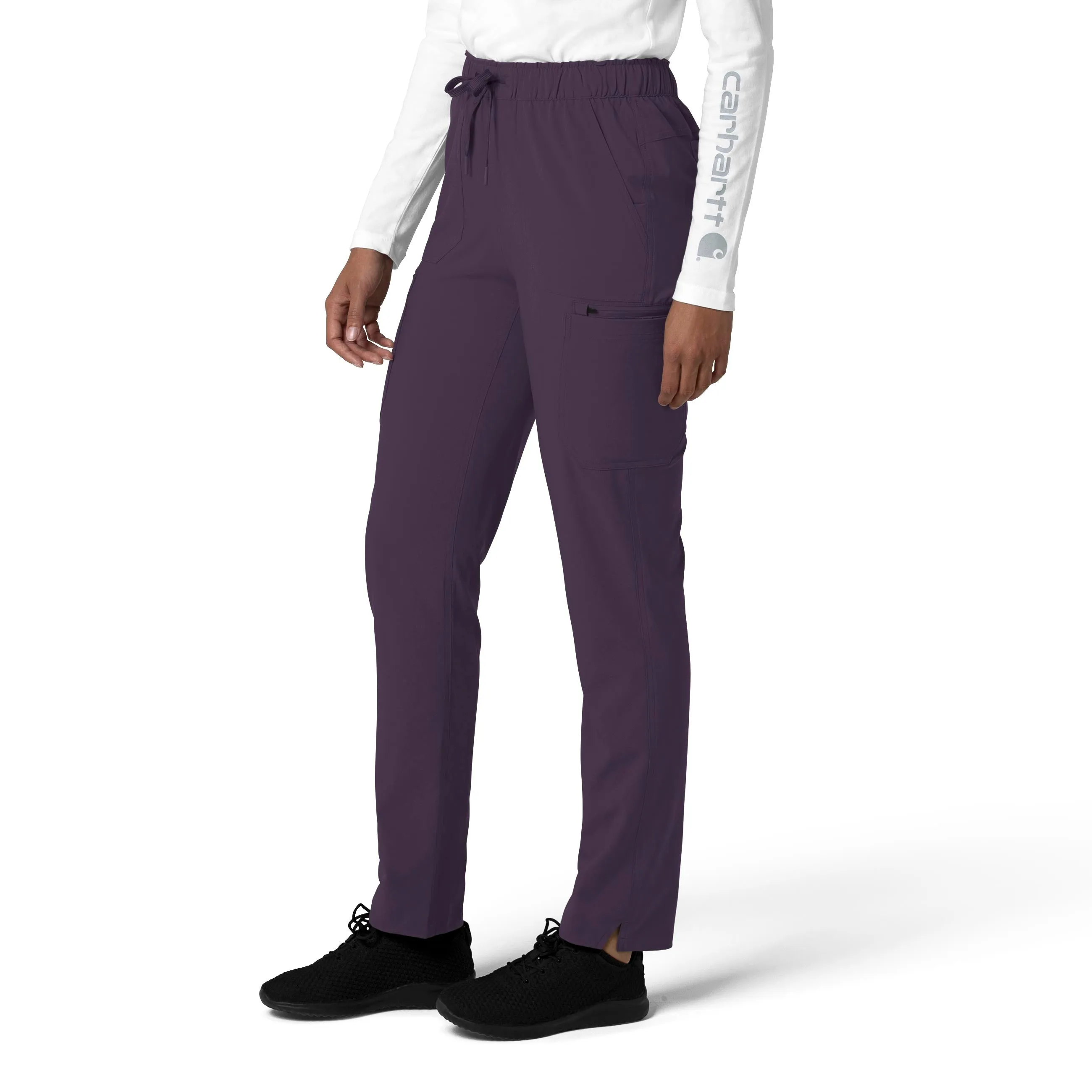 Force Cross-Flex C53210 Straight Leg Cargo Scrub Pants Black Plum