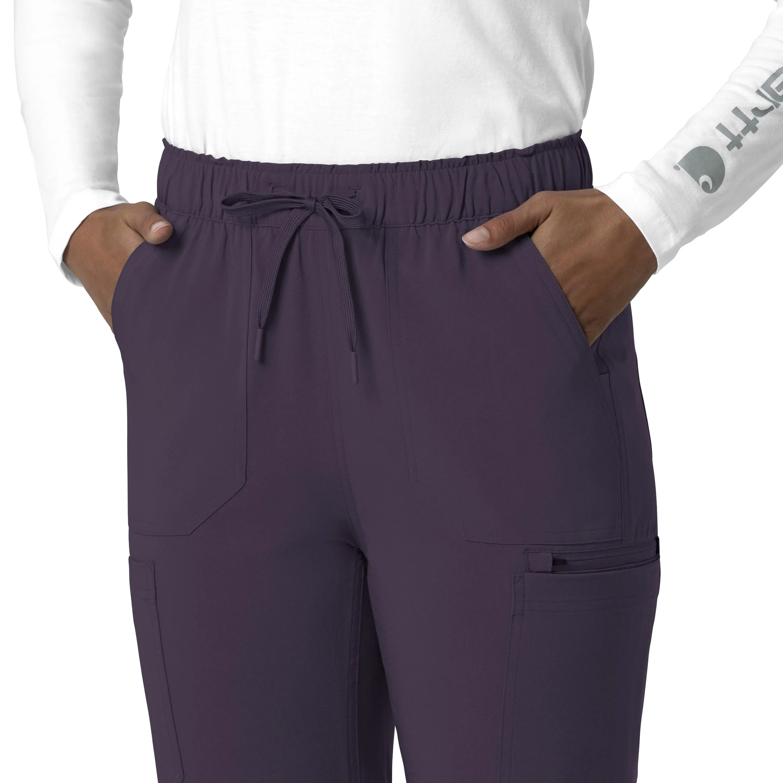 Force Cross-Flex C53210 Straight Leg Cargo Scrub Pants Black Plum