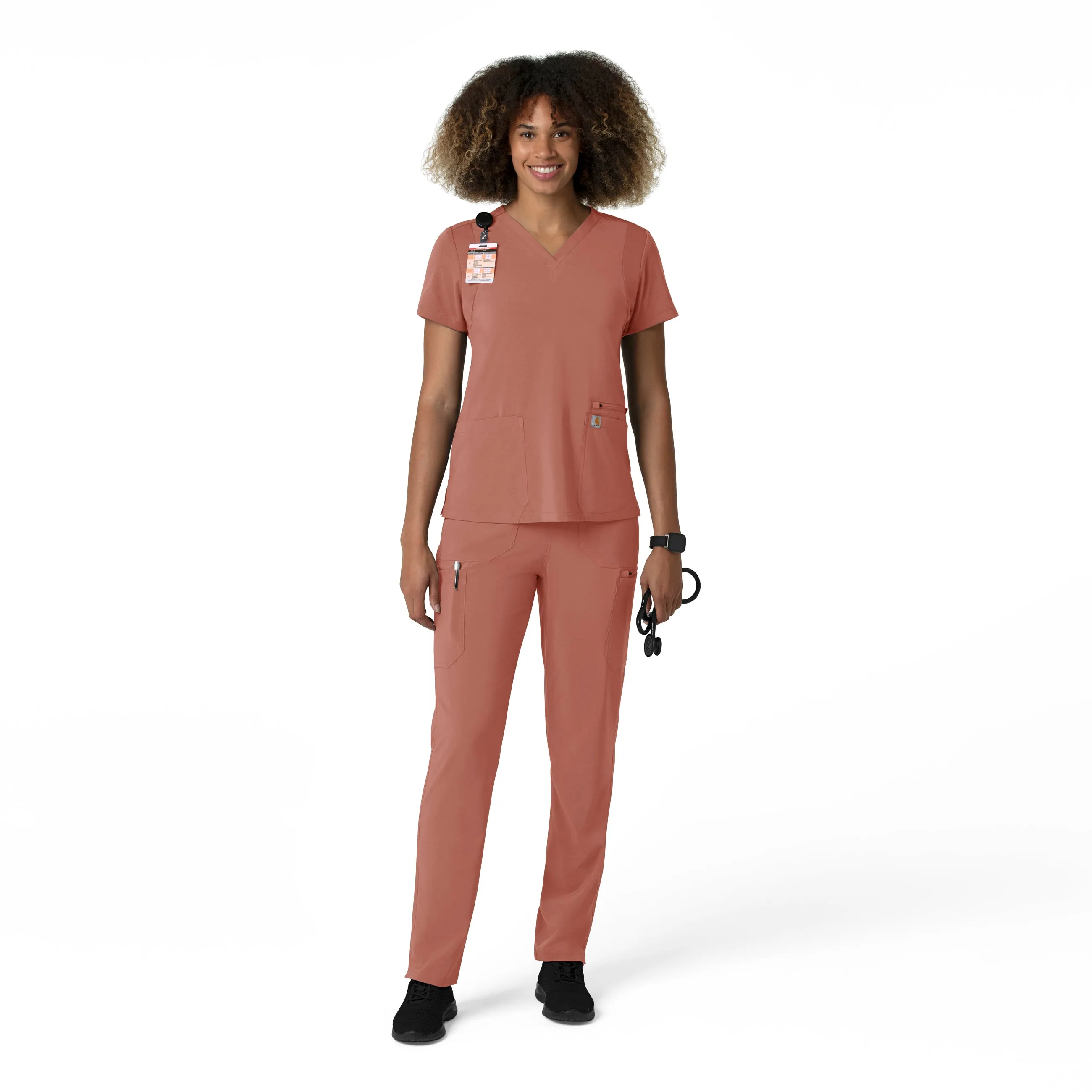 Force Cross-Flex C53210 Straight Leg Cargo Scrub Pants Wildrose