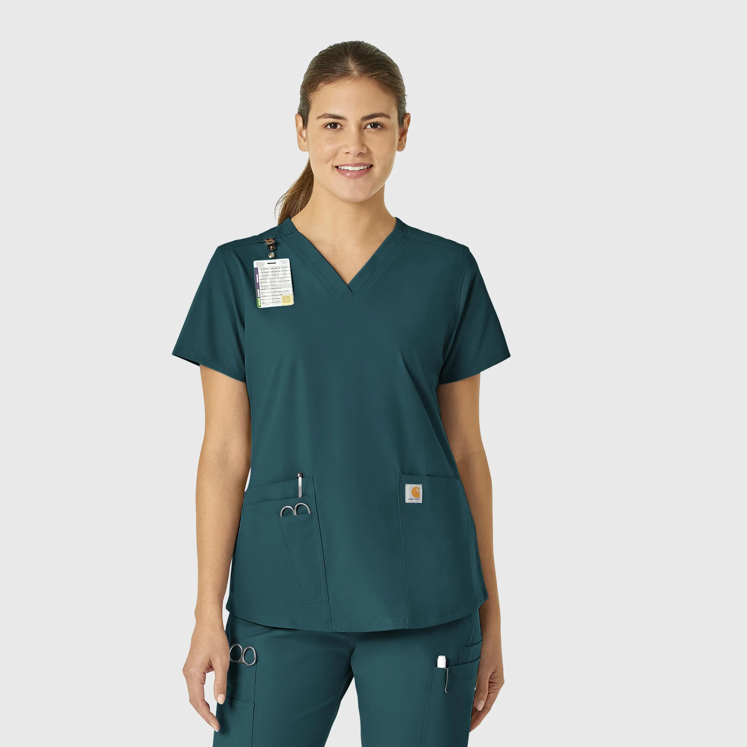 Force Essentials C12113 V-Neck Scrub Top Caribbean Blue