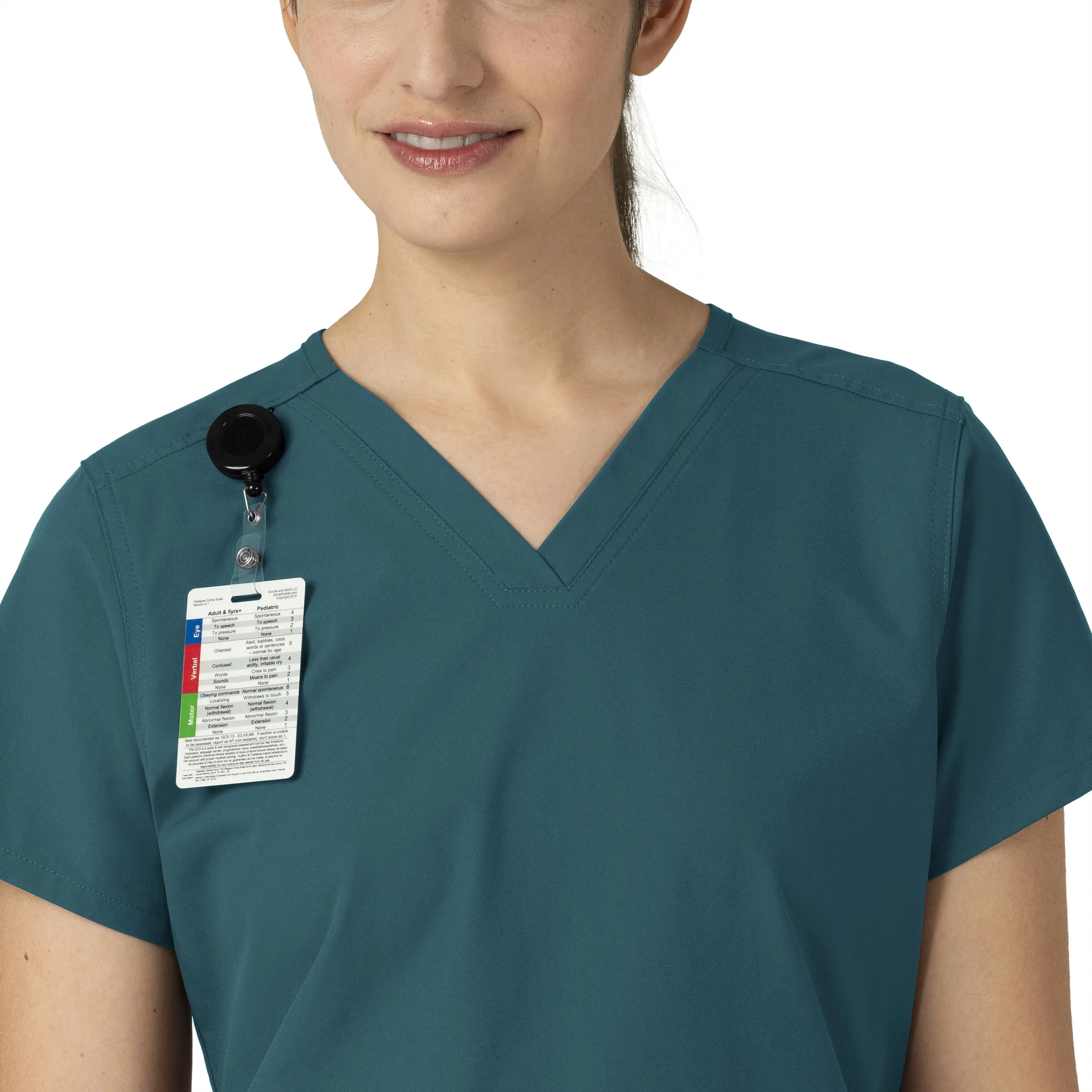 Force Essentials C12113 V-Neck Scrub Top Caribbean Blue