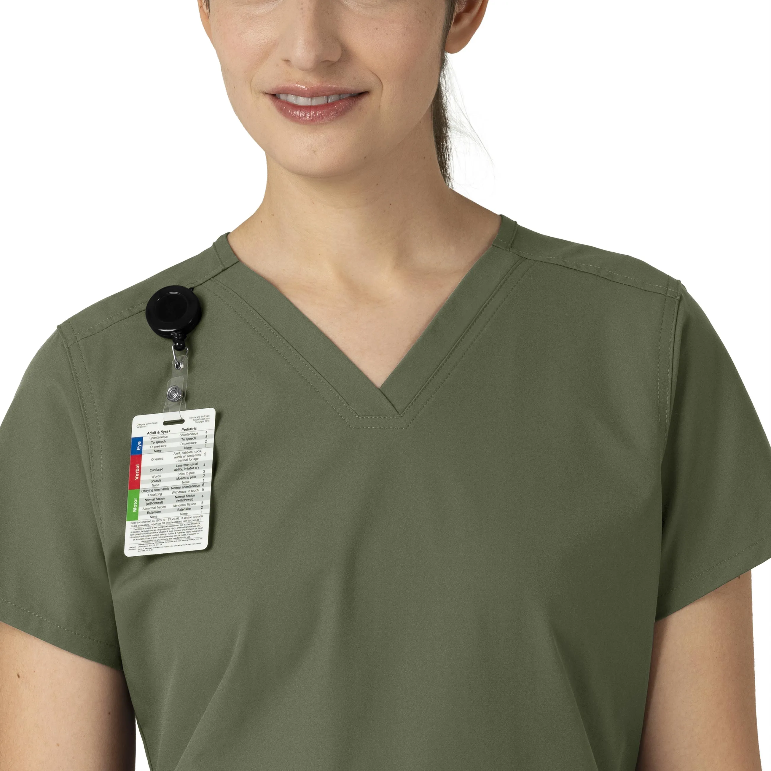 Force Essentials C12113 V-Neck Scrub Top Olive