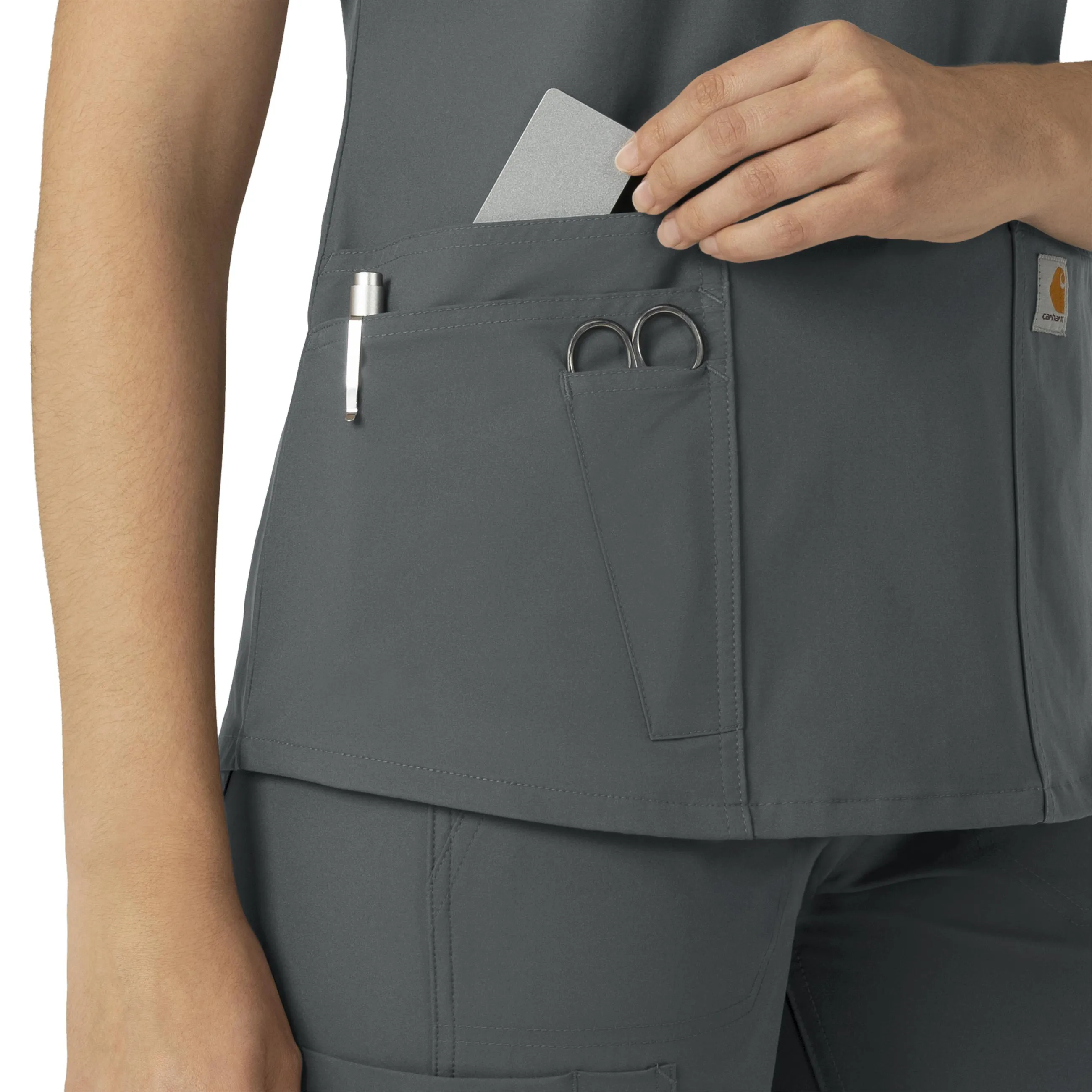 Force Essentials C12113 V-Neck Scrub Top Pewter
