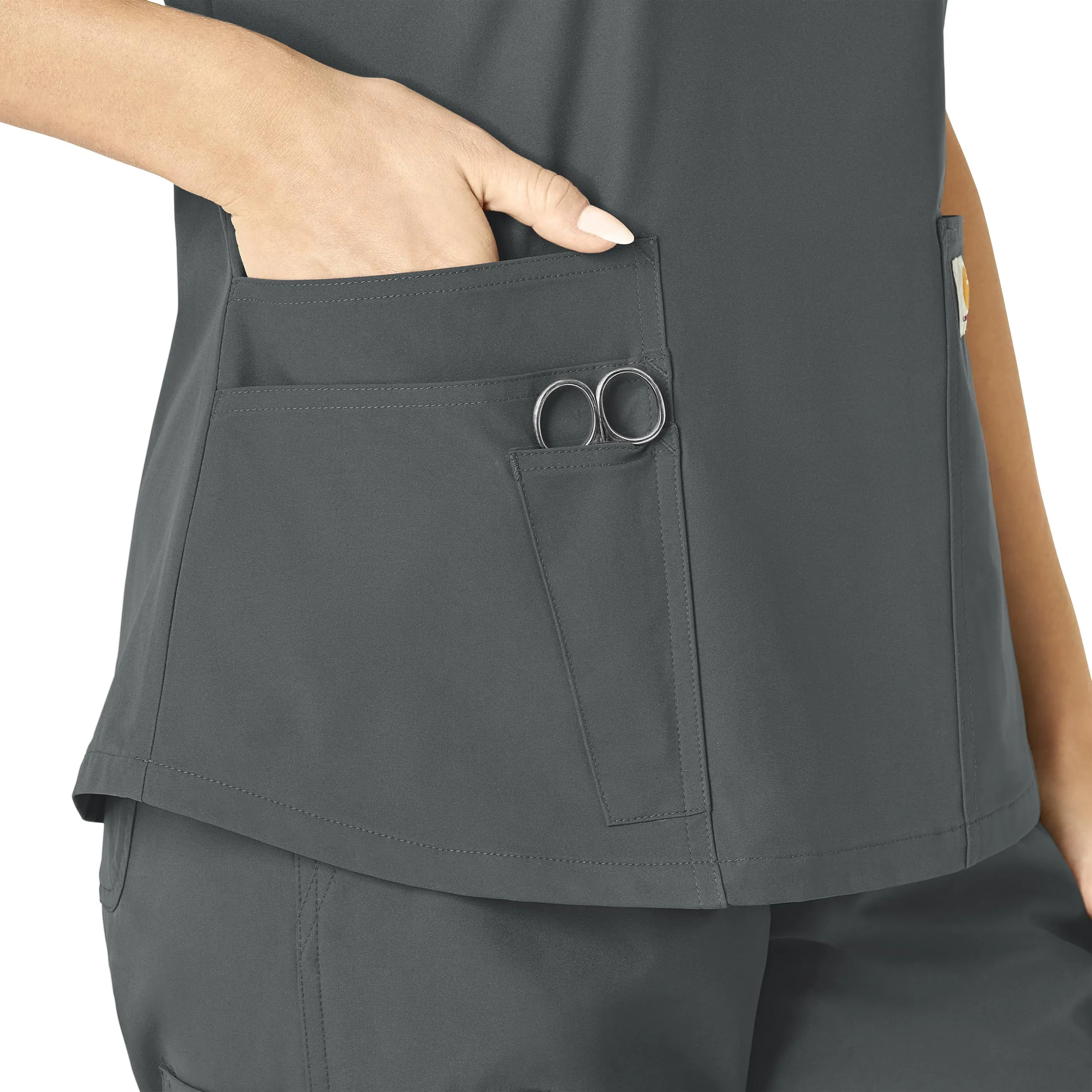 Force Essentials C12113 V-Neck Scrub Top Pewter