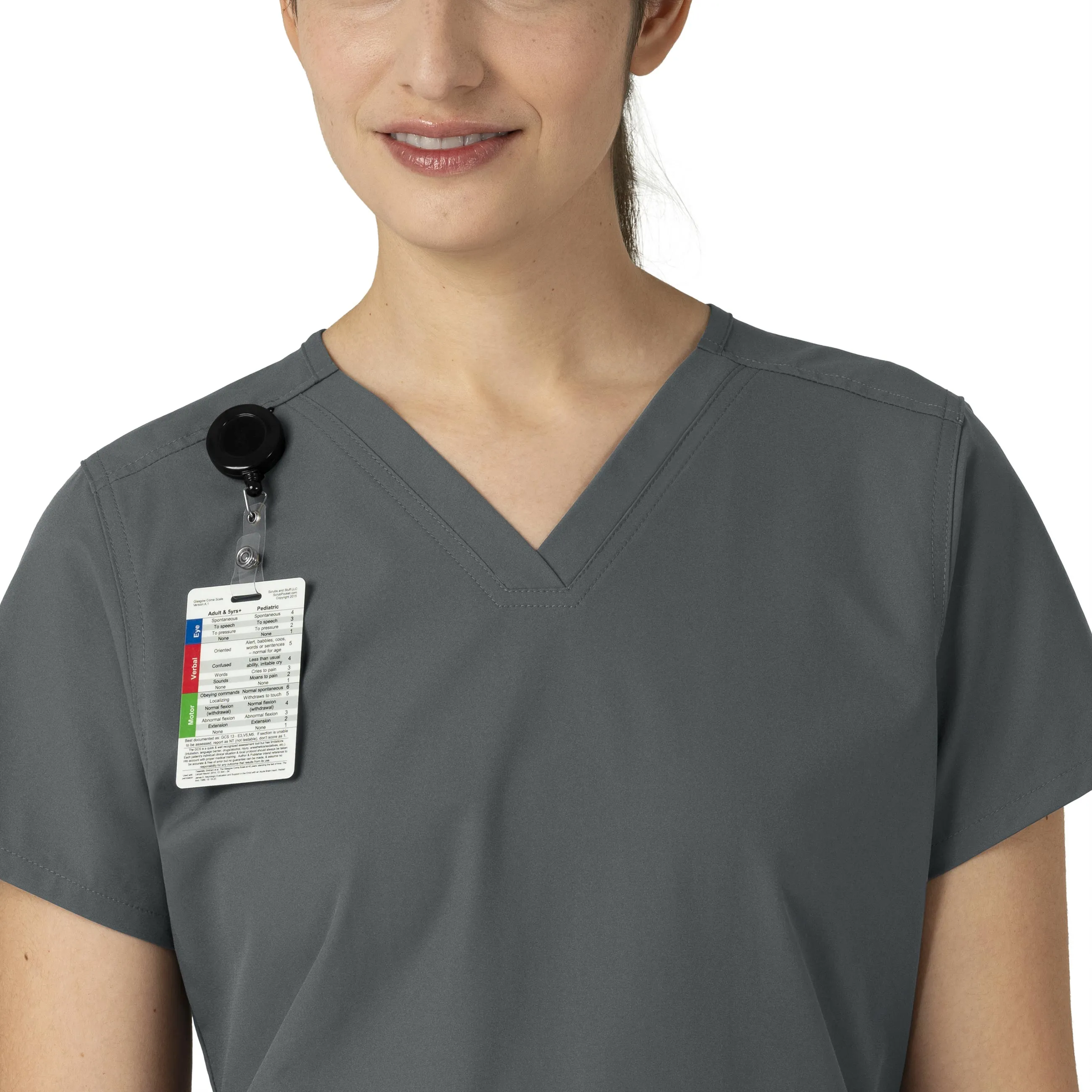 Force Essentials C12113 V-Neck Scrub Top Pewter