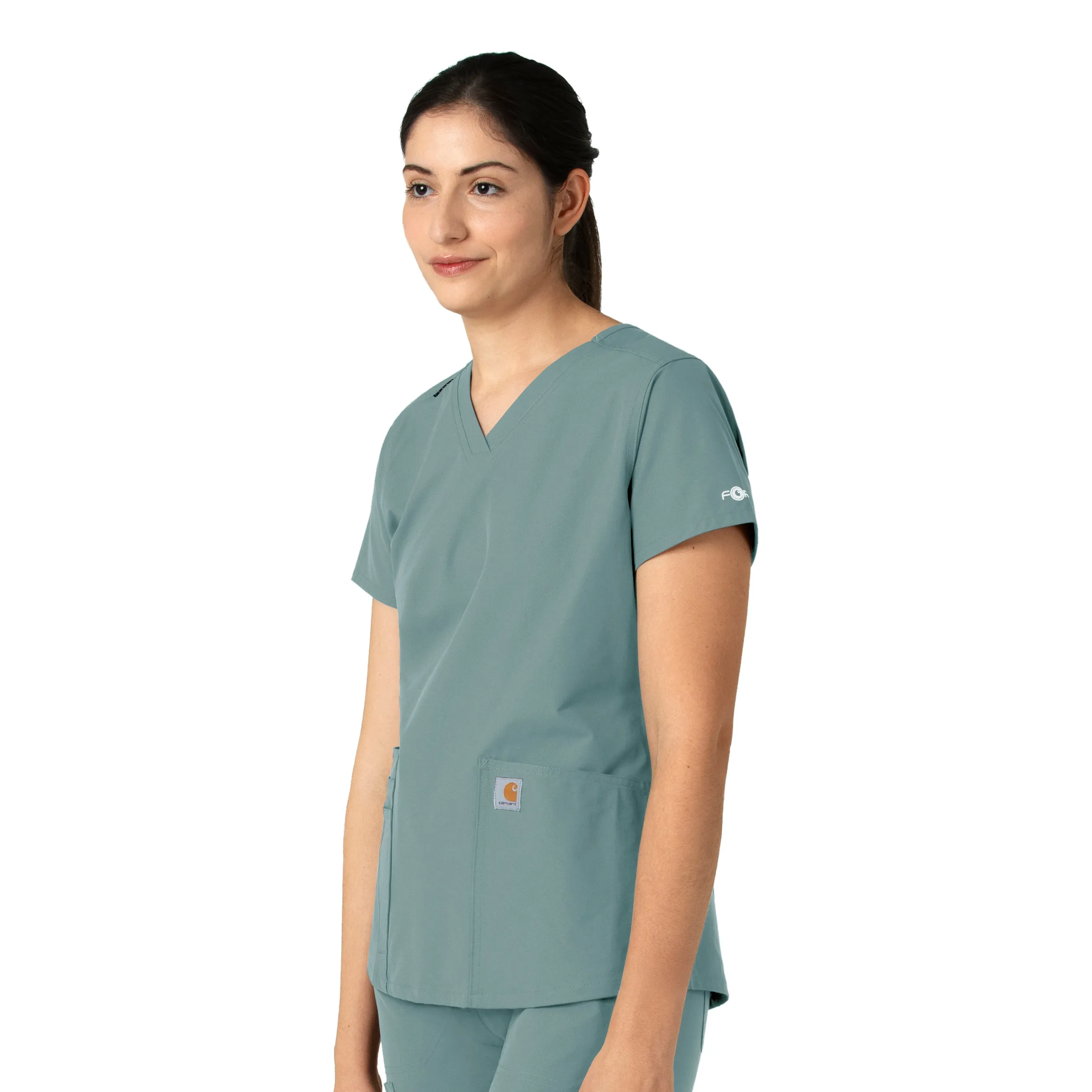 Force Essentials C12113 V-Neck Scrub Top Summer Blue