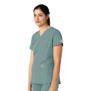 Force Essentials C12113 V-Neck Scrub Top Summer Blue