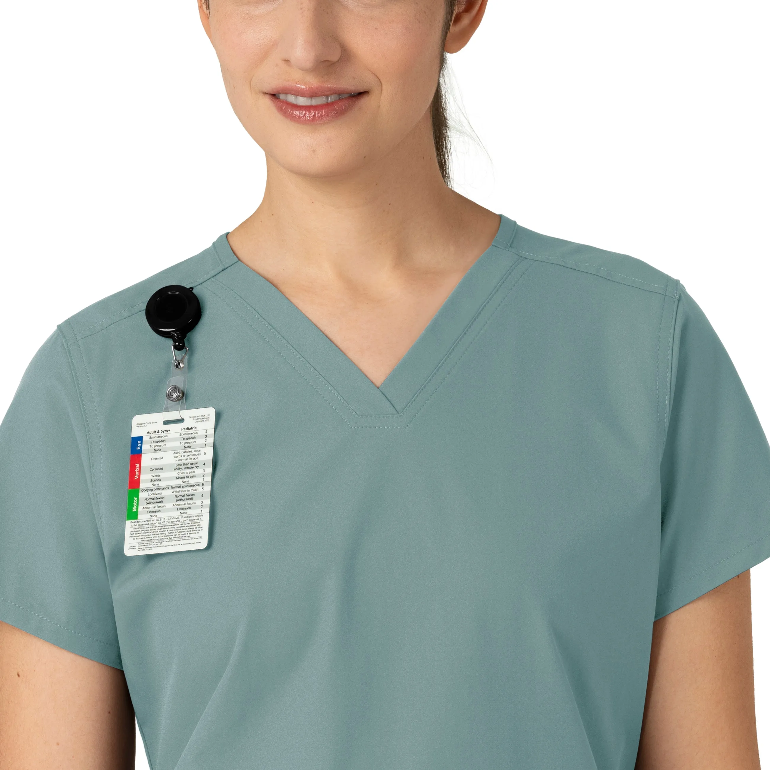 Force Essentials C12113 V-Neck Scrub Top Summer Blue