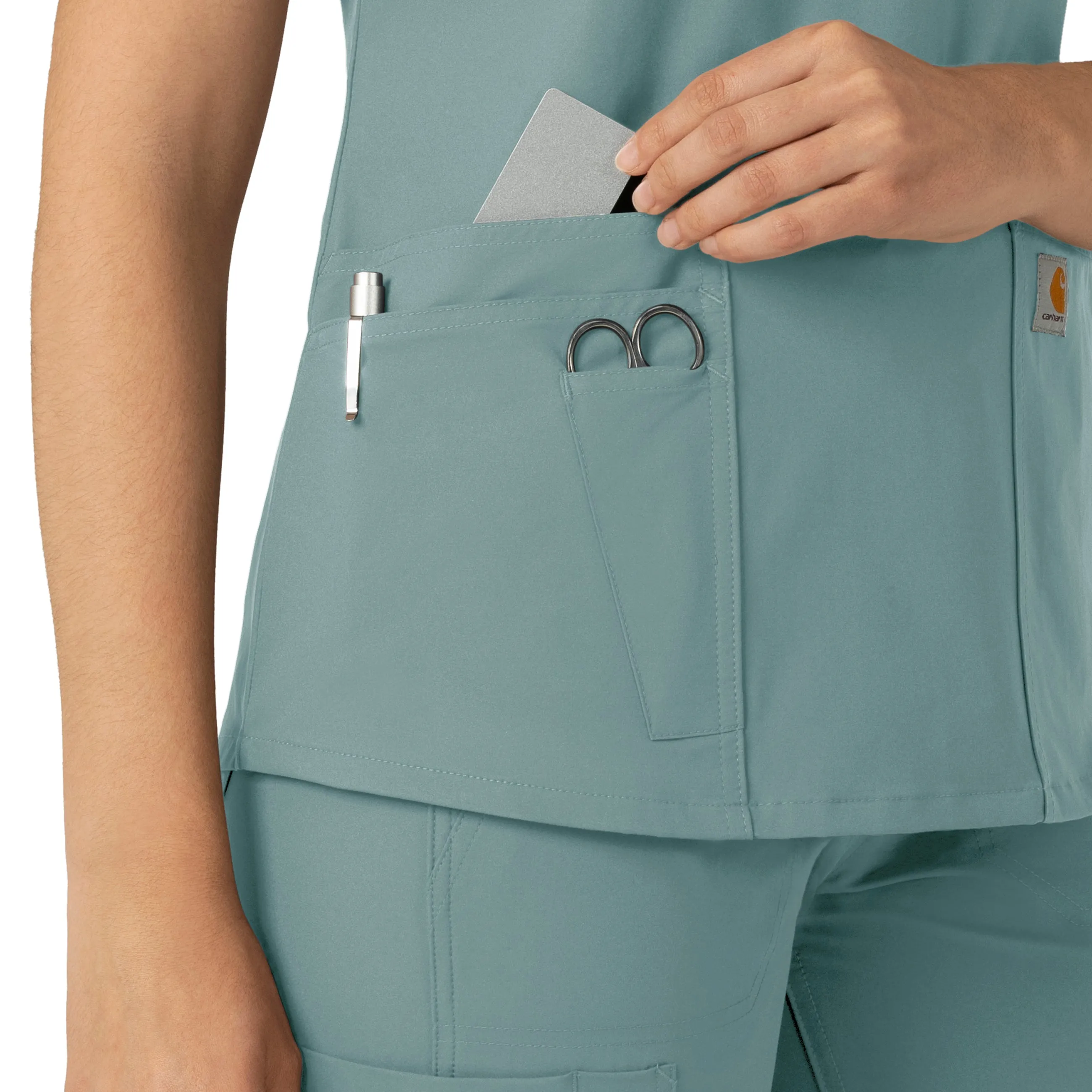 Force Essentials C12113 V-Neck Scrub Top Summer Blue