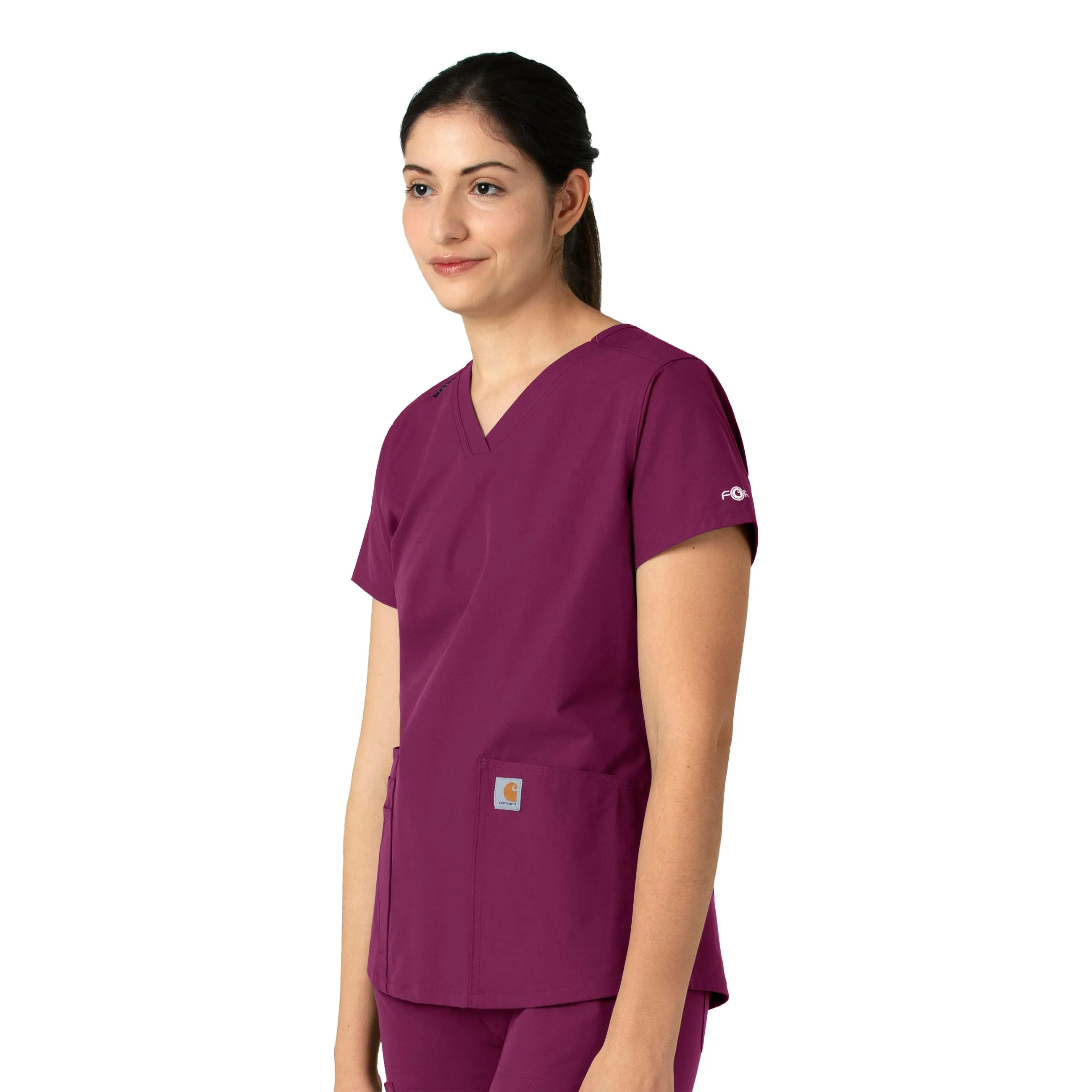 Force Essentials C12113 V-Neck Scrub Top Wine