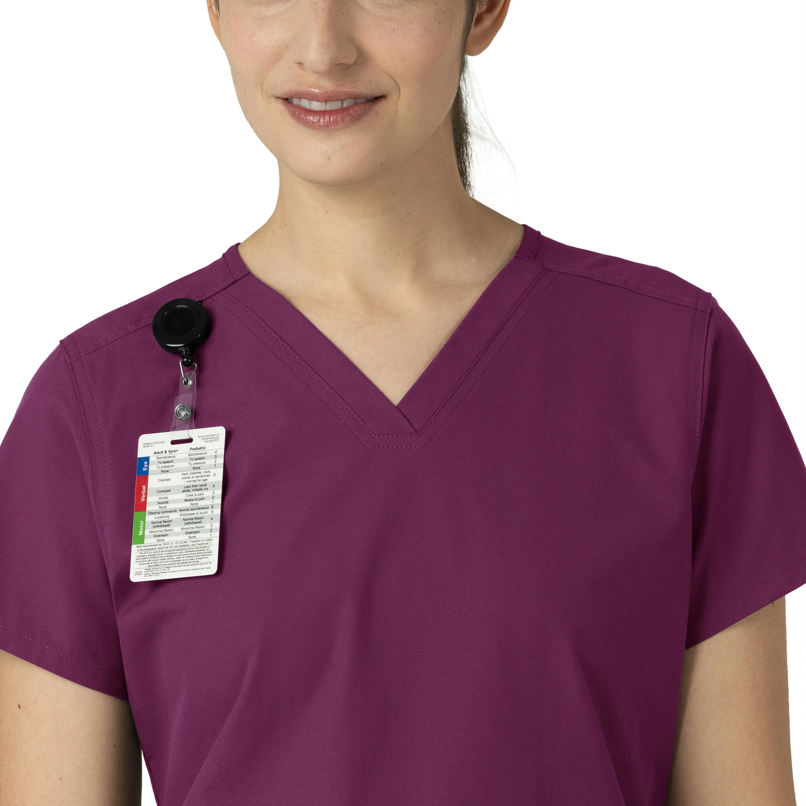 Force Essentials C12113 V-Neck Scrub Top Wine