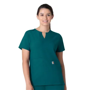 Force Essentials C12213 Notch Neck Tunic Scrub Top Caribbean Blue