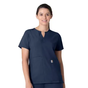 Force Essentials C12213 Notch Neck Tunic Scrub Top Navy