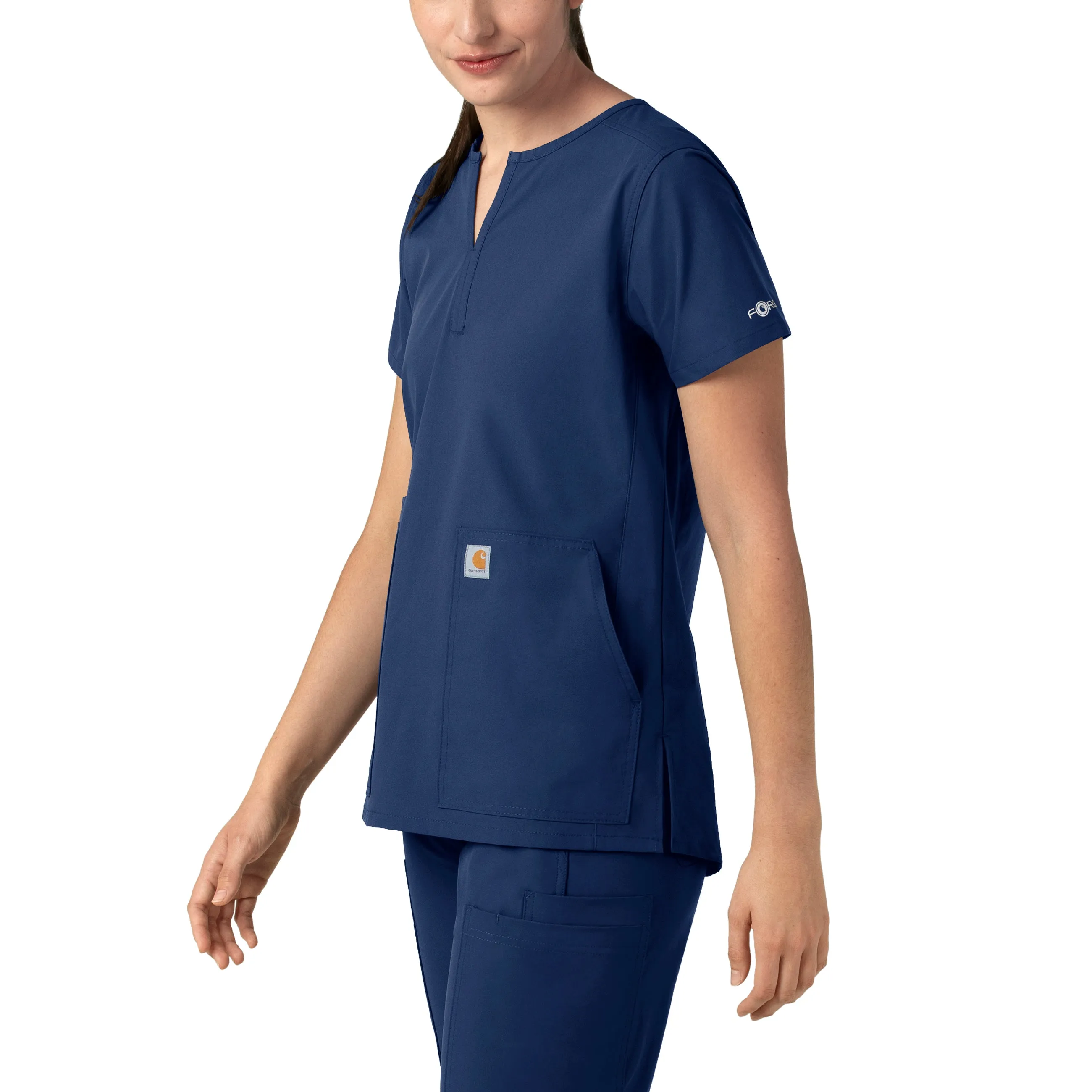 Force Essentials C12213 Notch Neck Tunic Scrub Top Navy