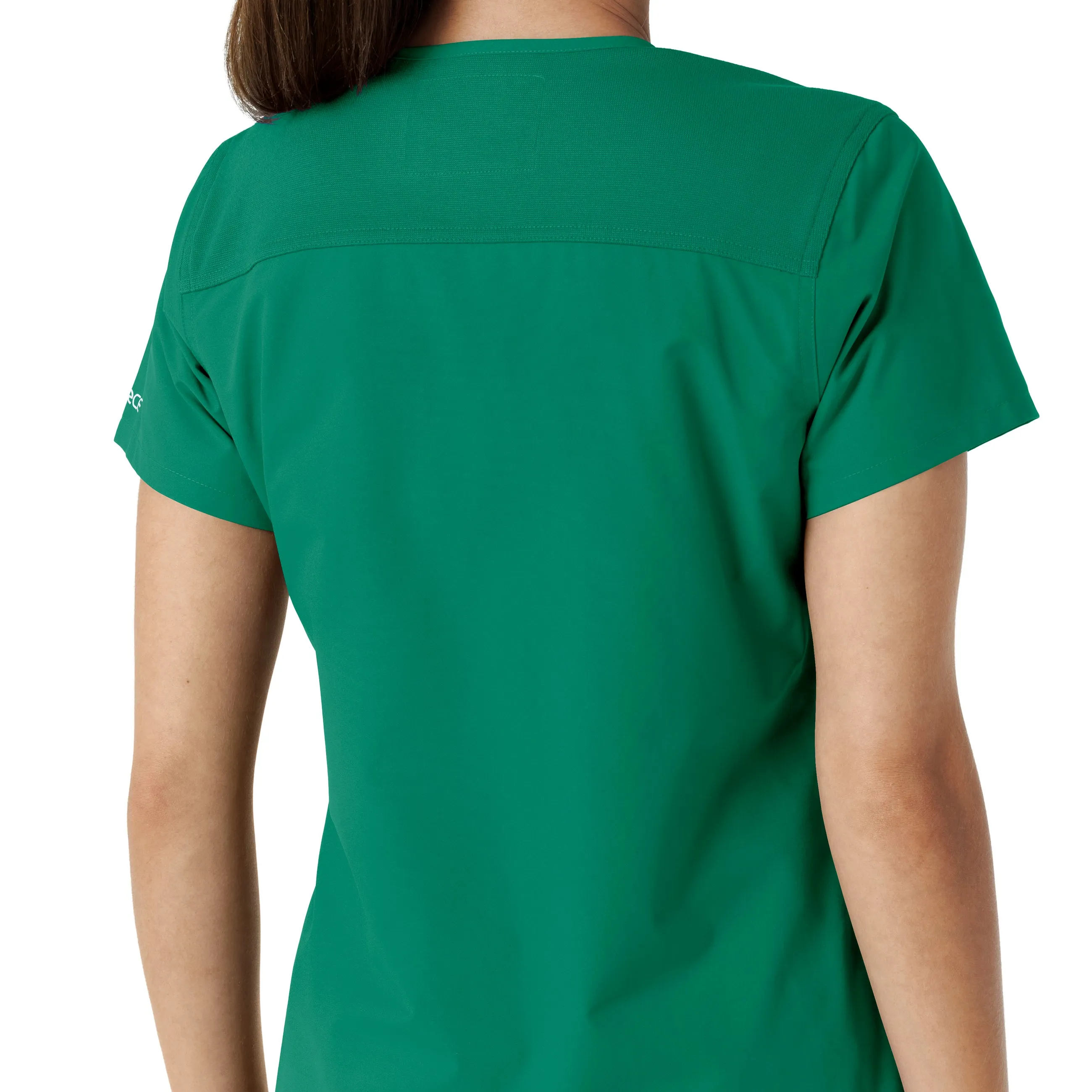 Force Essentials C12313 V-Neck Knit Panel Scrub Top Hunter