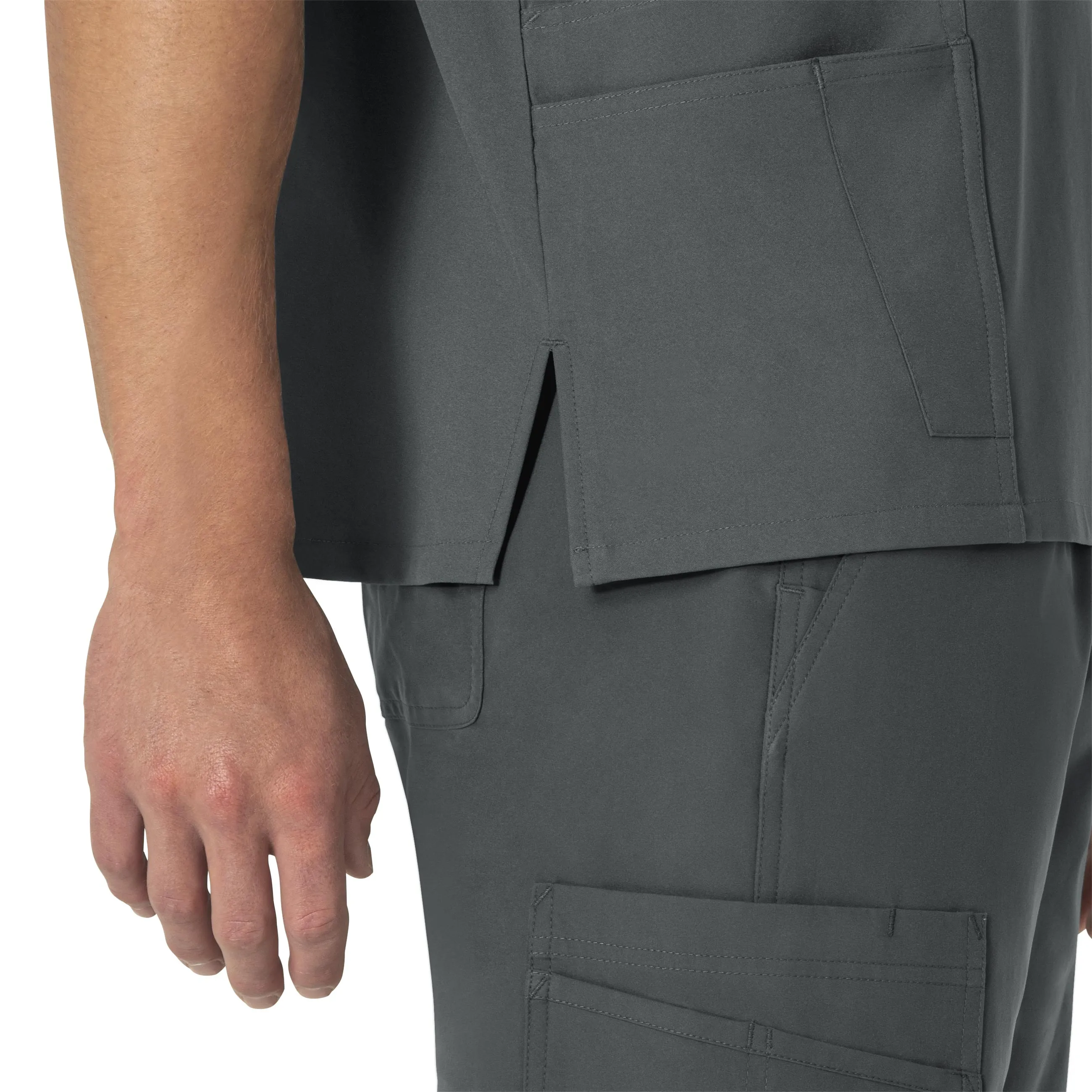Force Essentials C15013 Unisex V-Neck 6-Pocket Scrub Top Pewter
