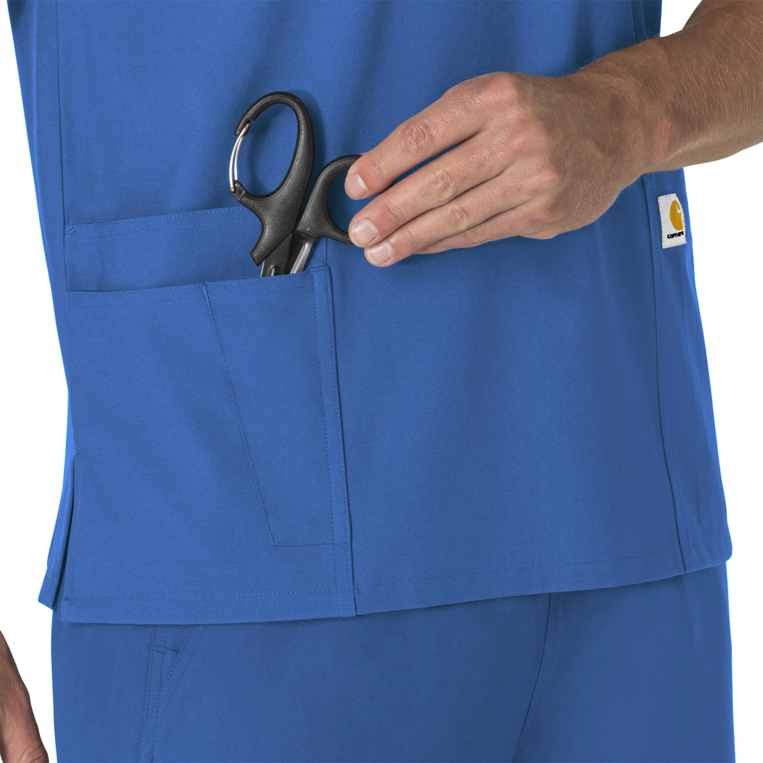 Force Essentials C15013 Unisex V-Neck 6-Pocket Scrub Top Royal