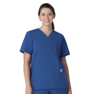 Force Essentials C15013 Unisex V-Neck 6-Pocket Scrub Top Royal