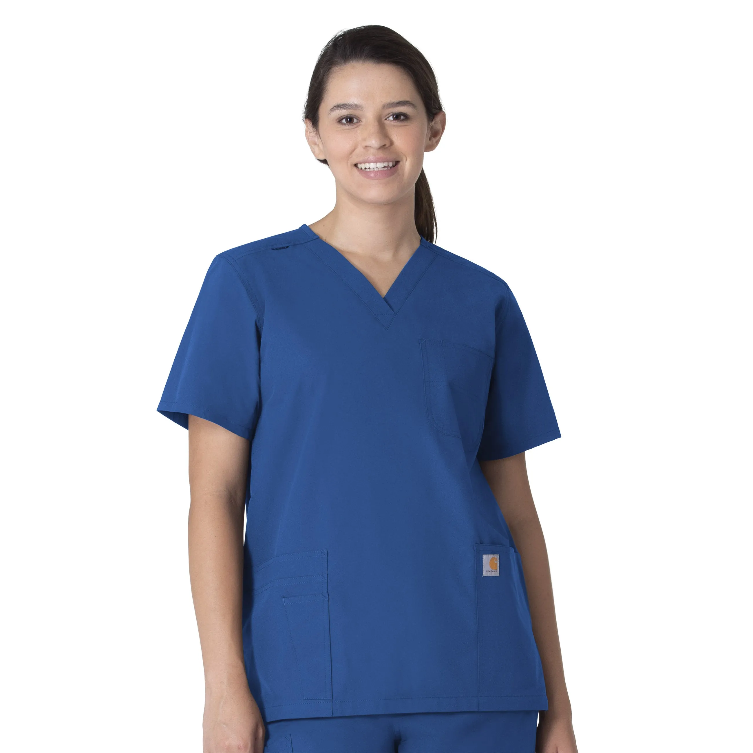 Force Essentials C15013 Unisex V-Neck 6-Pocket Scrub Top Royal