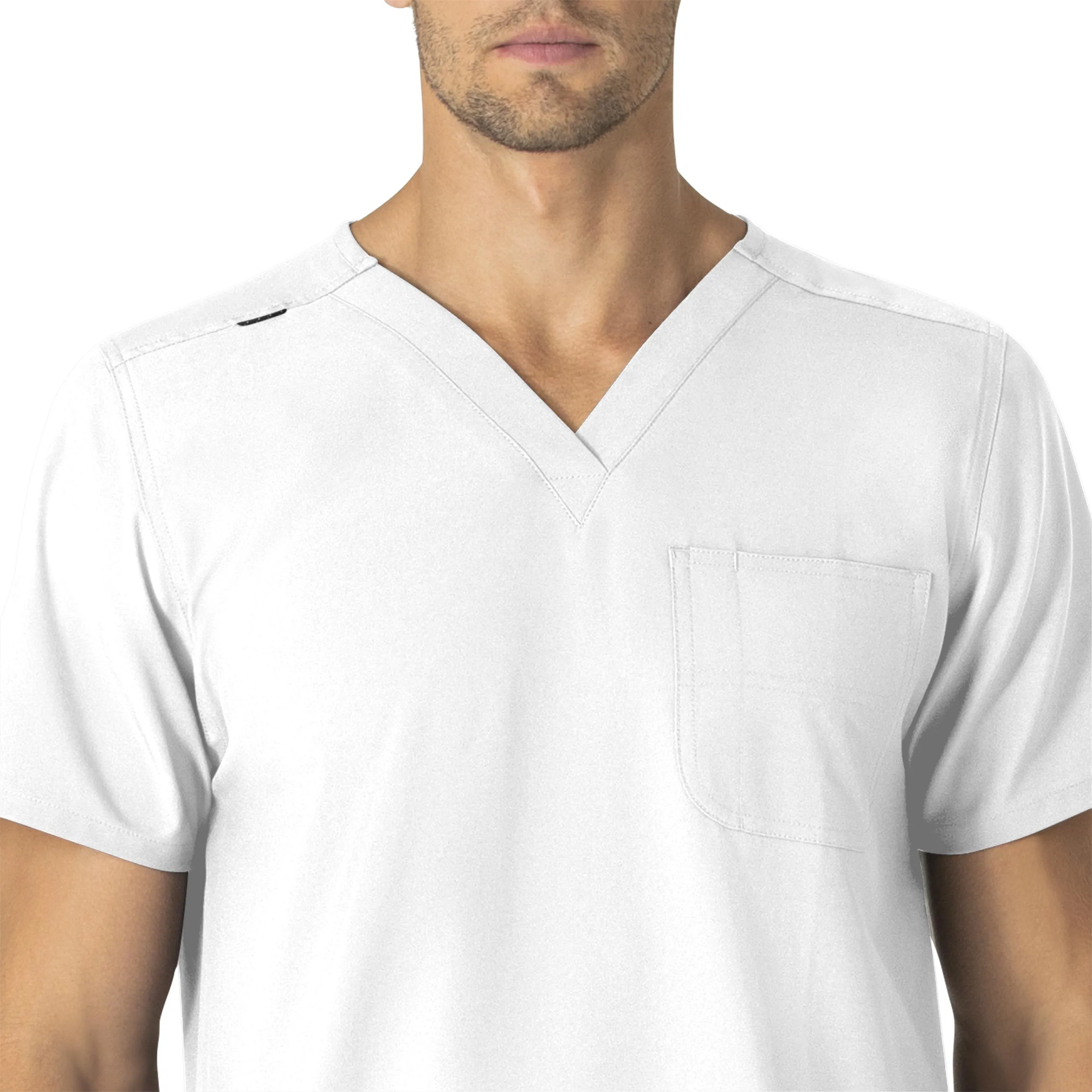 Force Essentials C15013 Unisex V-Neck 6-Pocket Scrub Top White