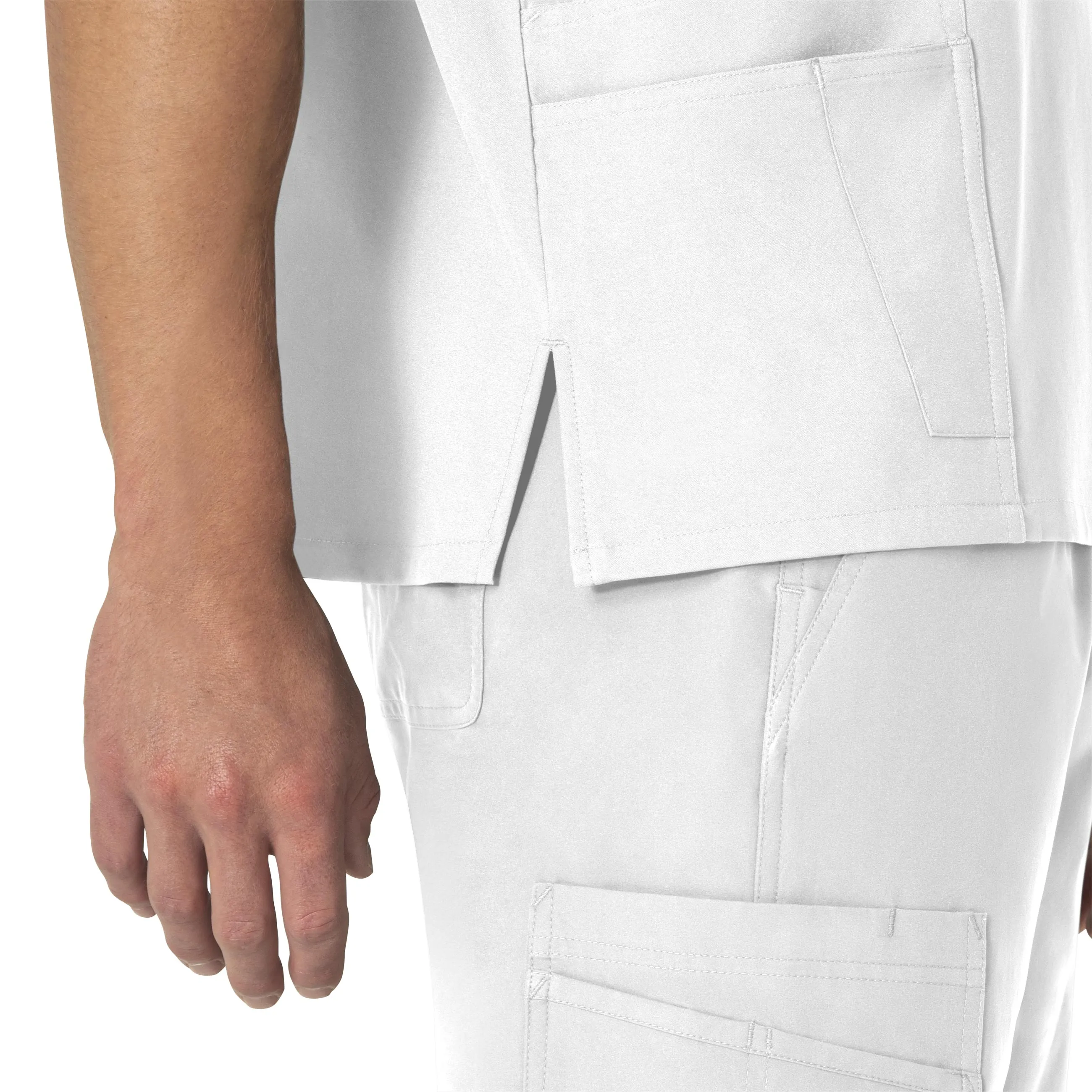 Force Essentials C15013 Unisex V-Neck 6-Pocket Scrub Top White