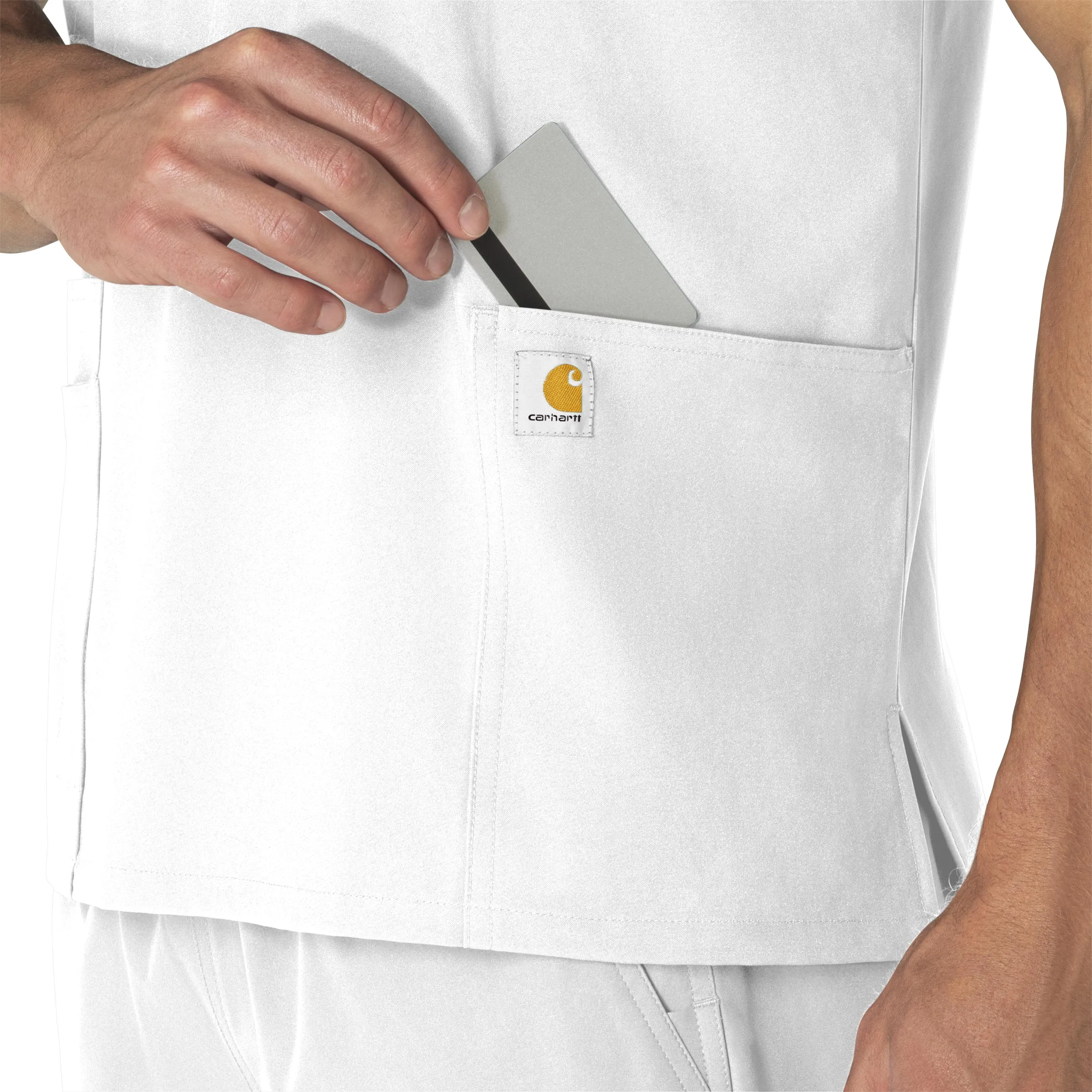 Force Essentials C15013 Unisex V-Neck 6-Pocket Scrub Top White
