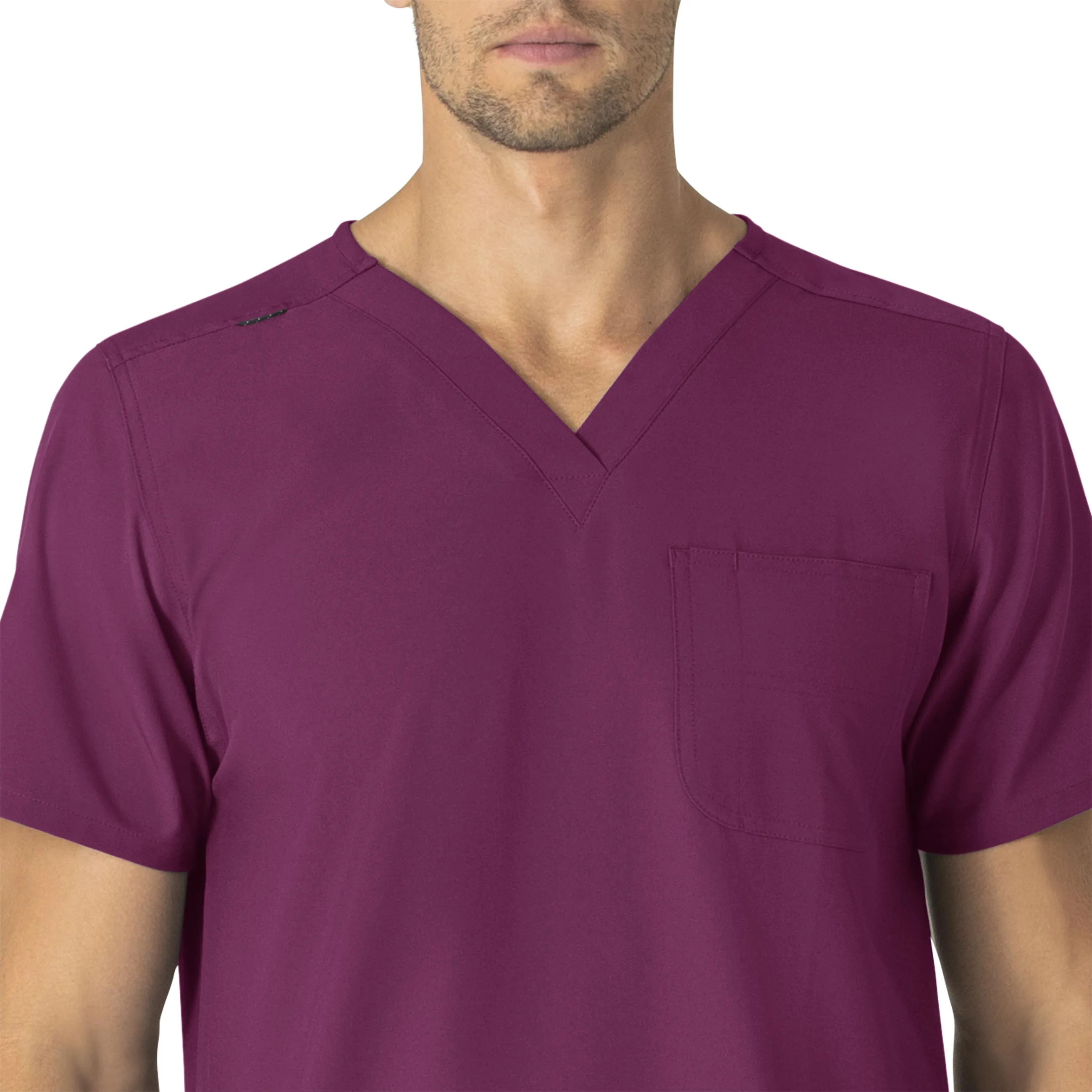 Force Essentials C15013 Unisex V-Neck 6-Pocket Scrub Top Wine