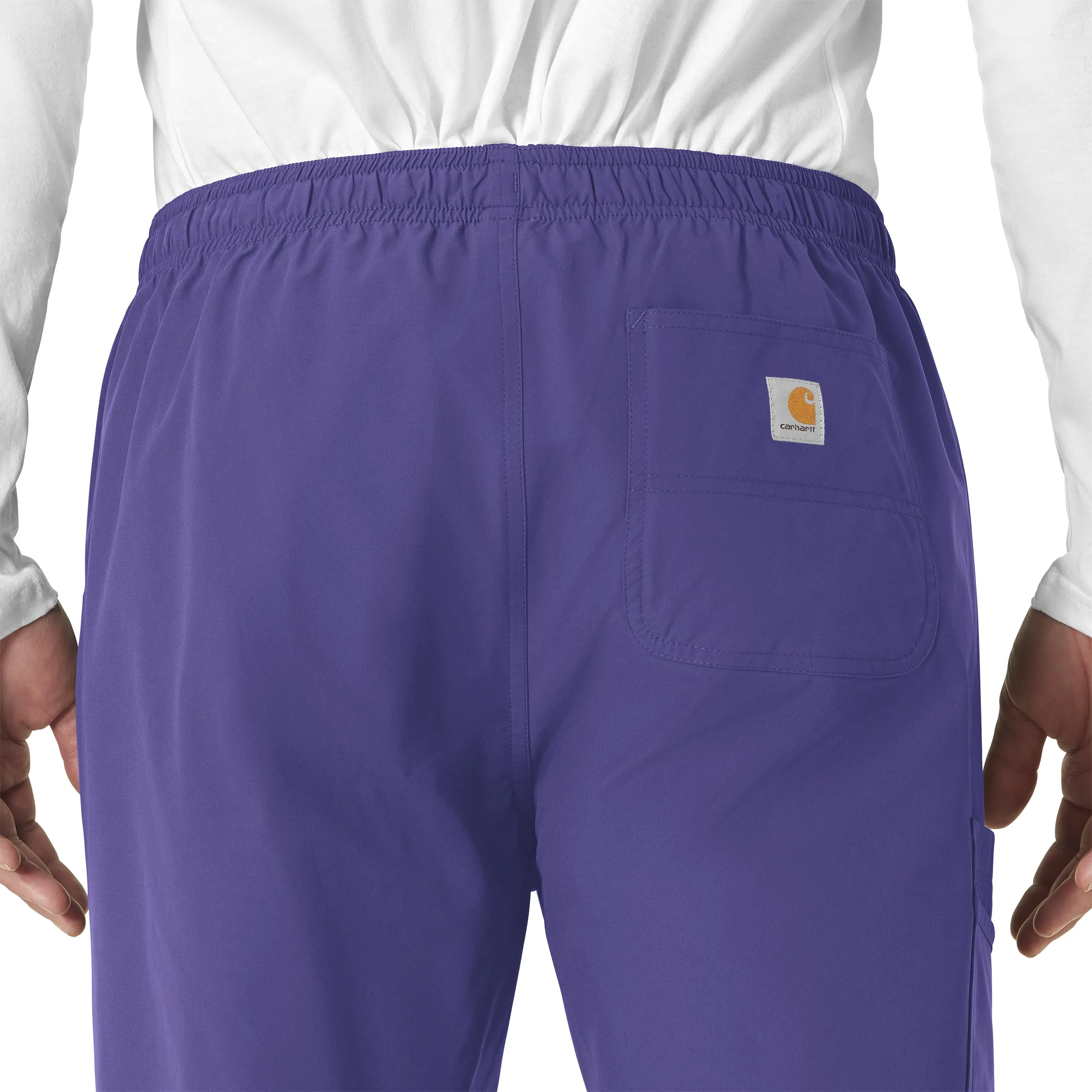 Force Essentials C55013 Unisex Elastic Waist Cargo Scrub Pants Grape