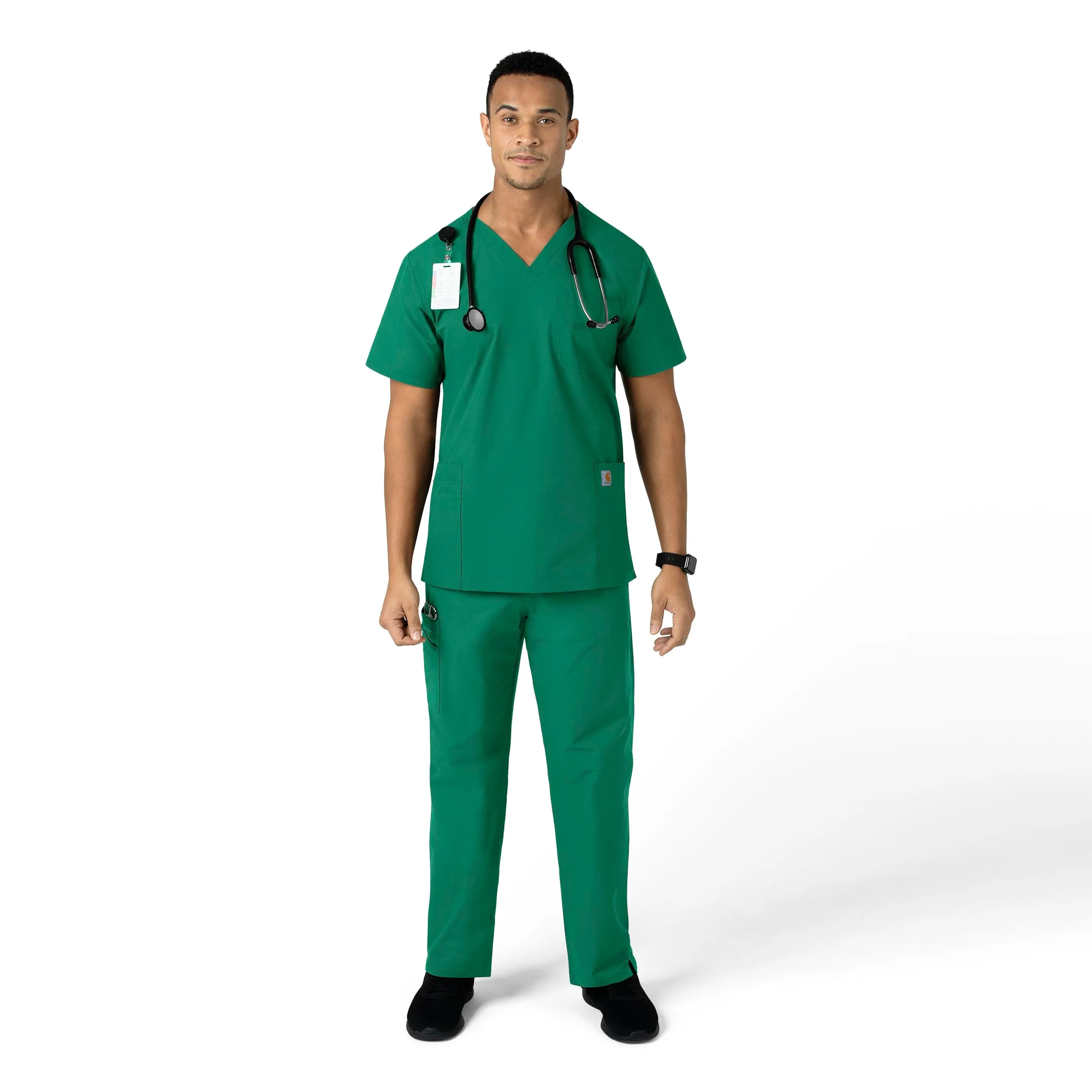 Force Essentials C55013 Unisex Elastic Waist Cargo Scrub Pants Hunter