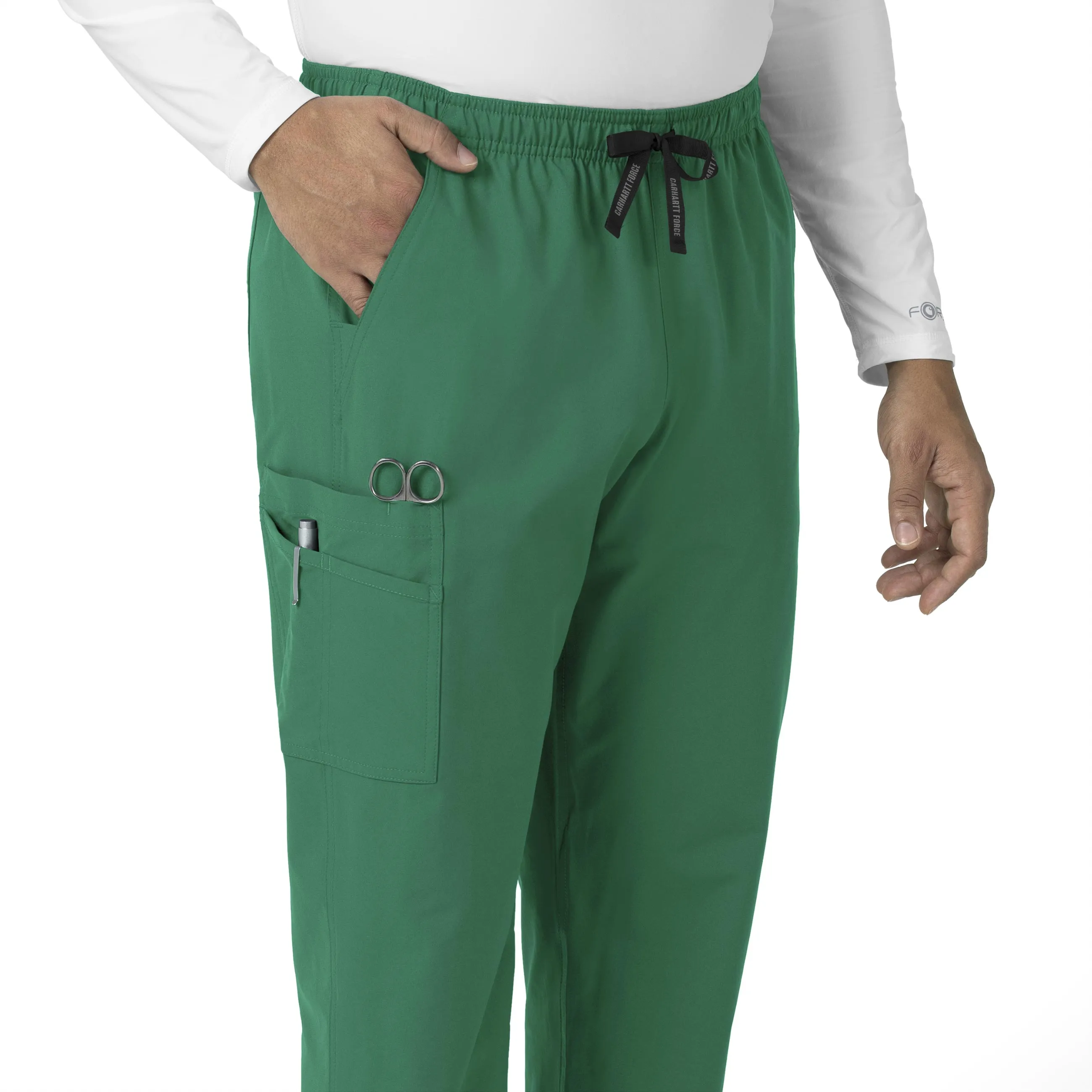 Force Essentials C55013 Unisex Elastic Waist Cargo Scrub Pants Hunter