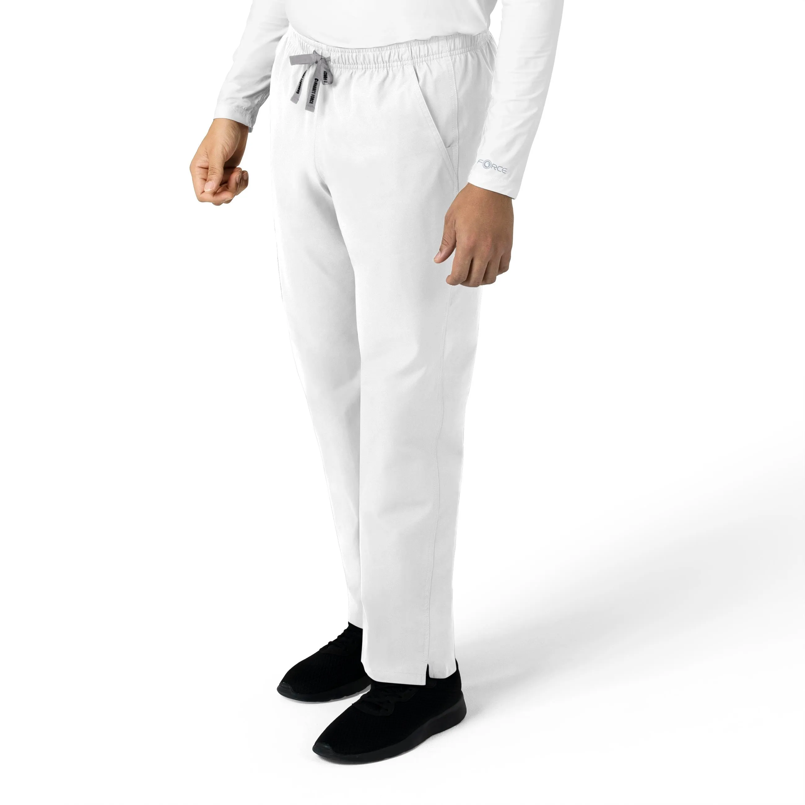 Force Essentials C55013 Unisex Elastic Waist Cargo Scrub Pants White
