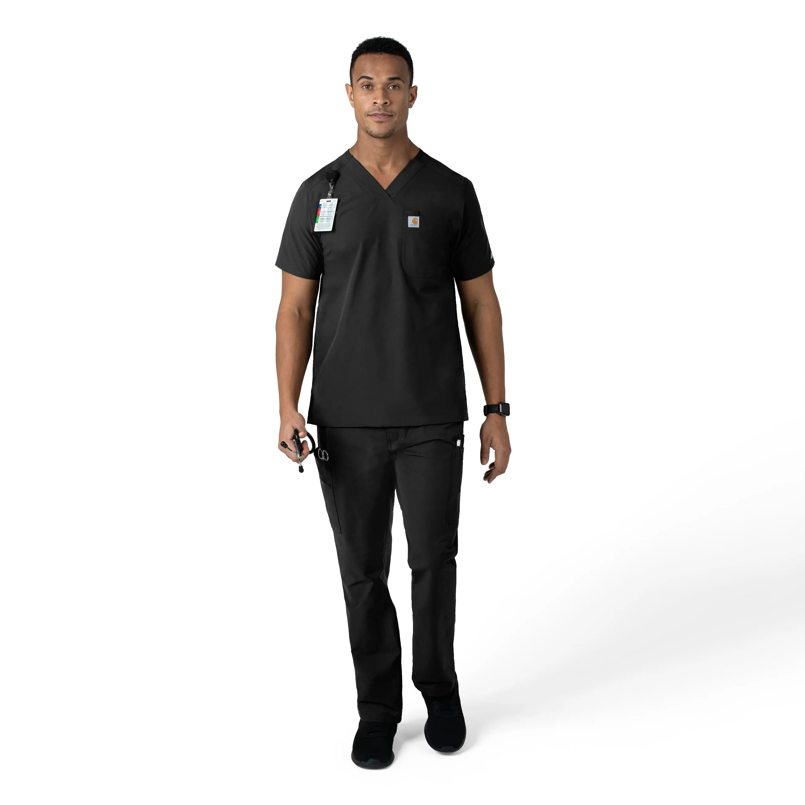 Force Essentials C56113 Men's Straight Leg Cargo Scrub Pants Black