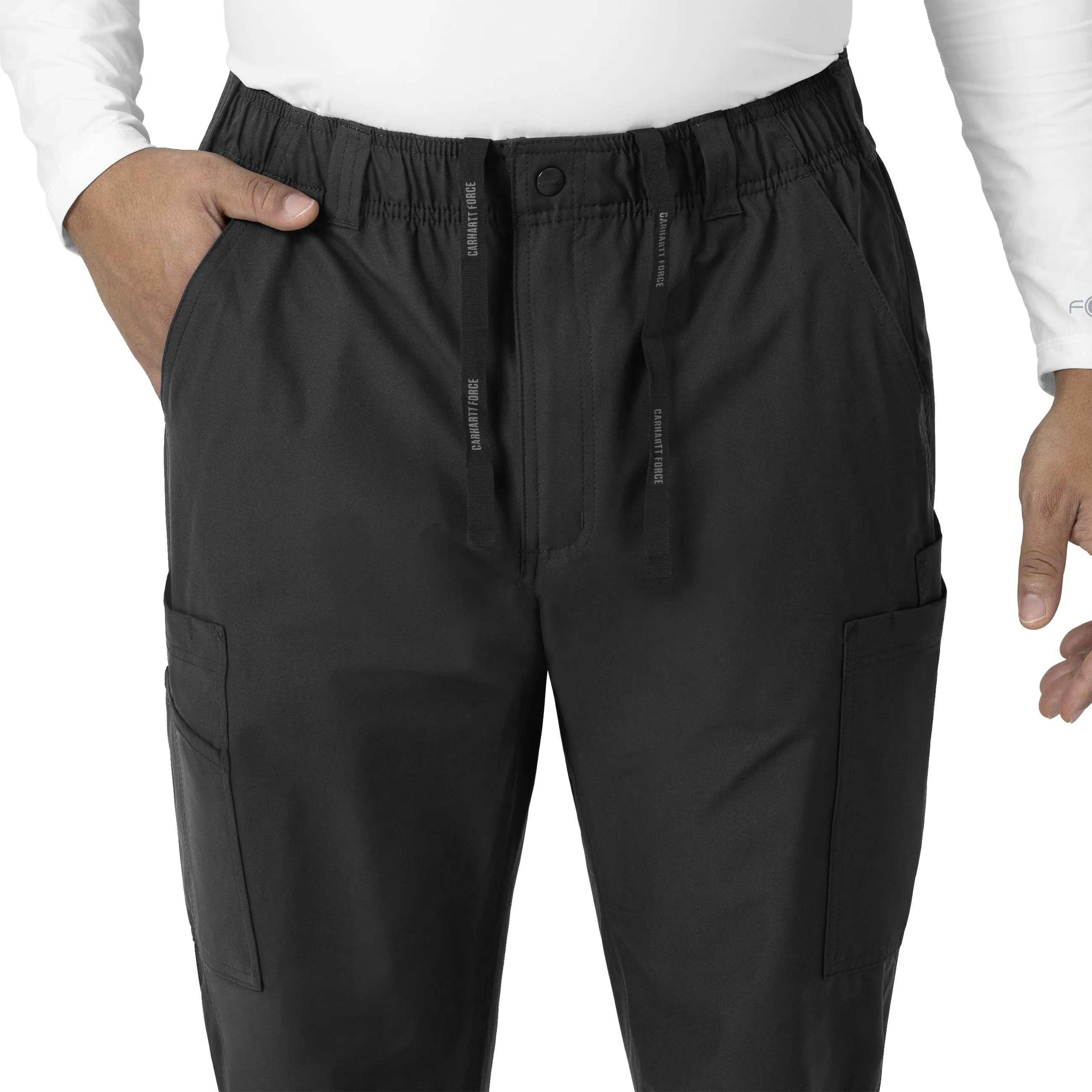Force Essentials C56113 Men's Straight Leg Cargo Scrub Pants Black