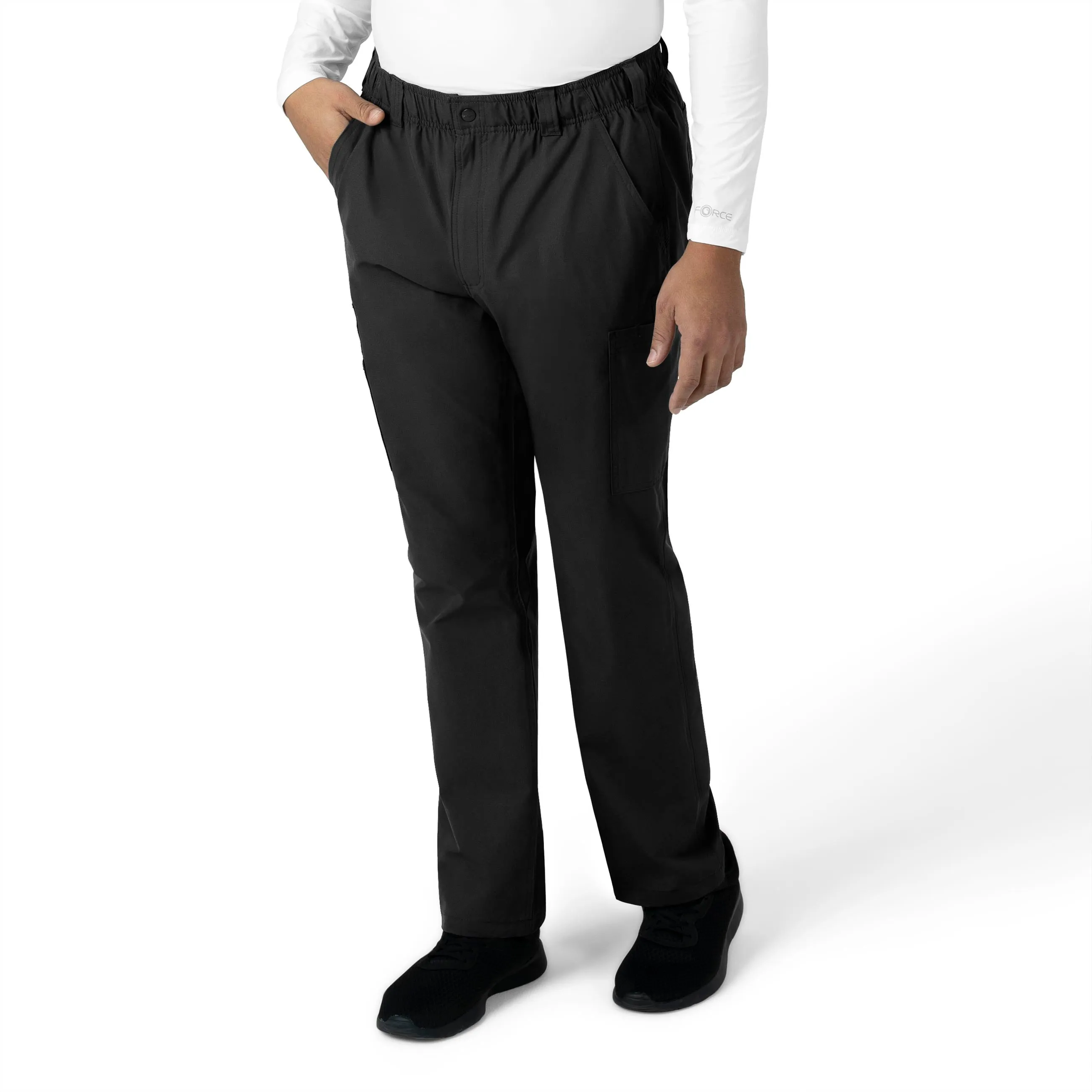 Force Essentials C56113 Men's Straight Leg Cargo Scrub Pants Black
