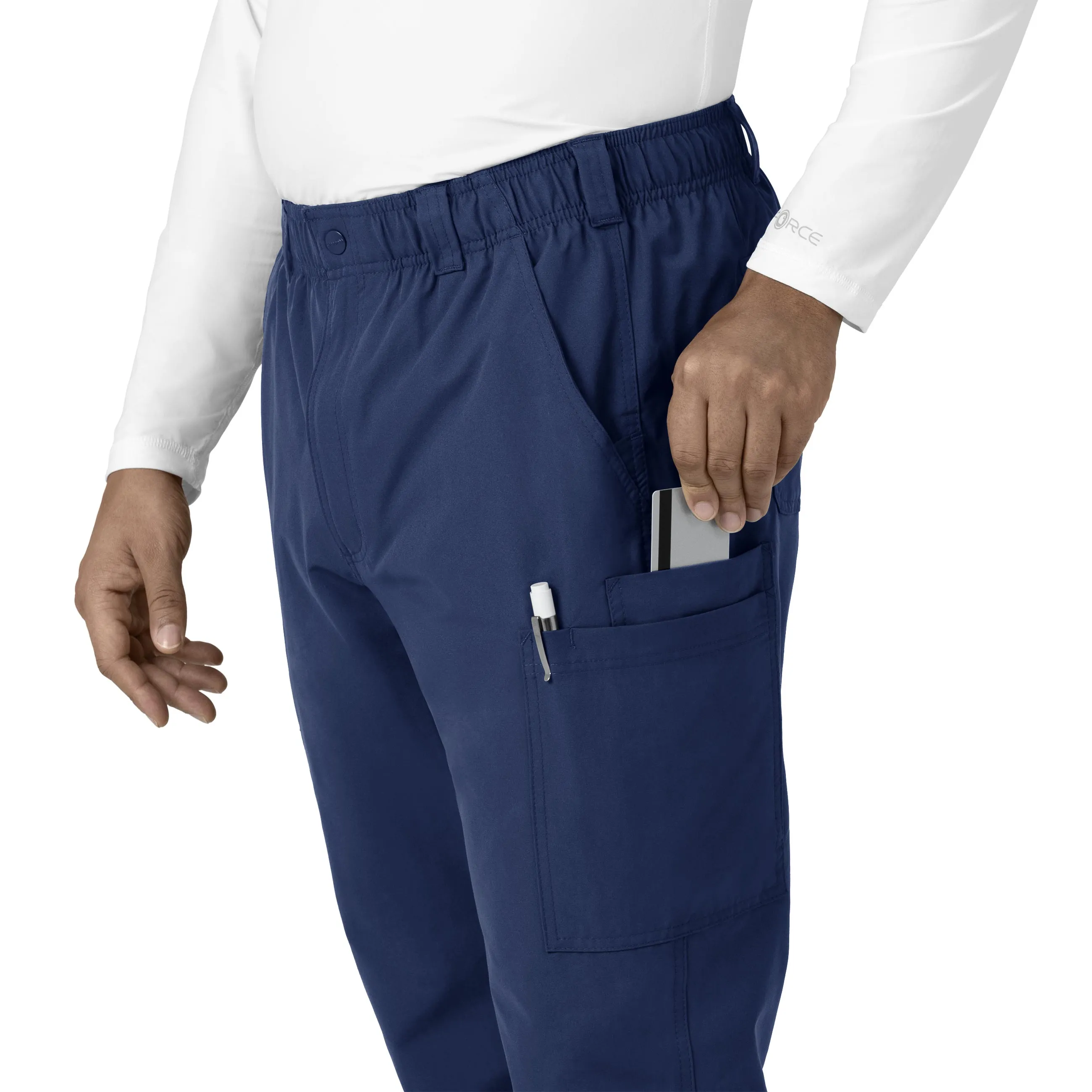 Force Essentials C56113 Men's Straight Leg Cargo Scrub Pants Navy