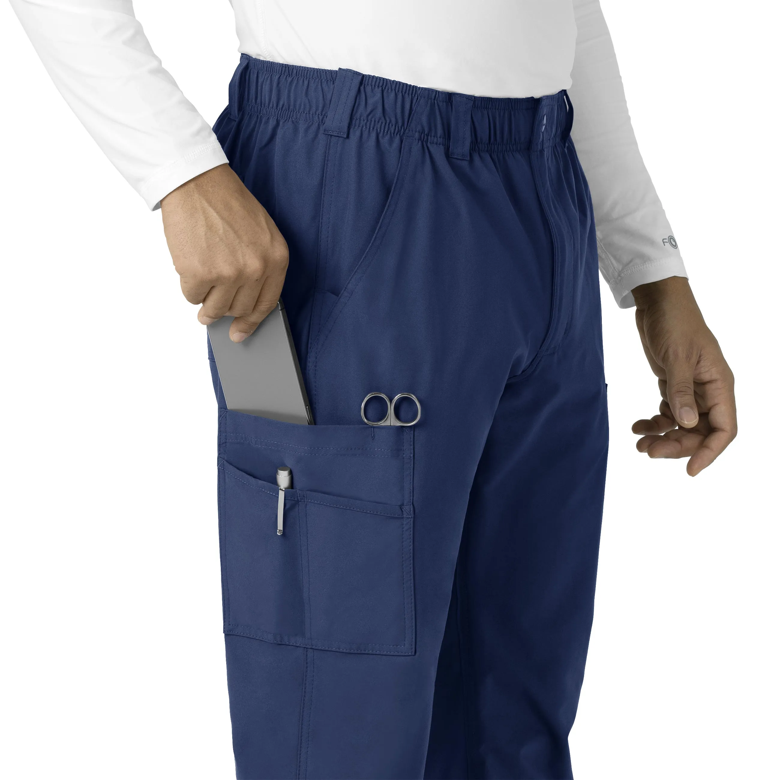 Force Essentials C56113 Men's Straight Leg Cargo Scrub Pants Navy