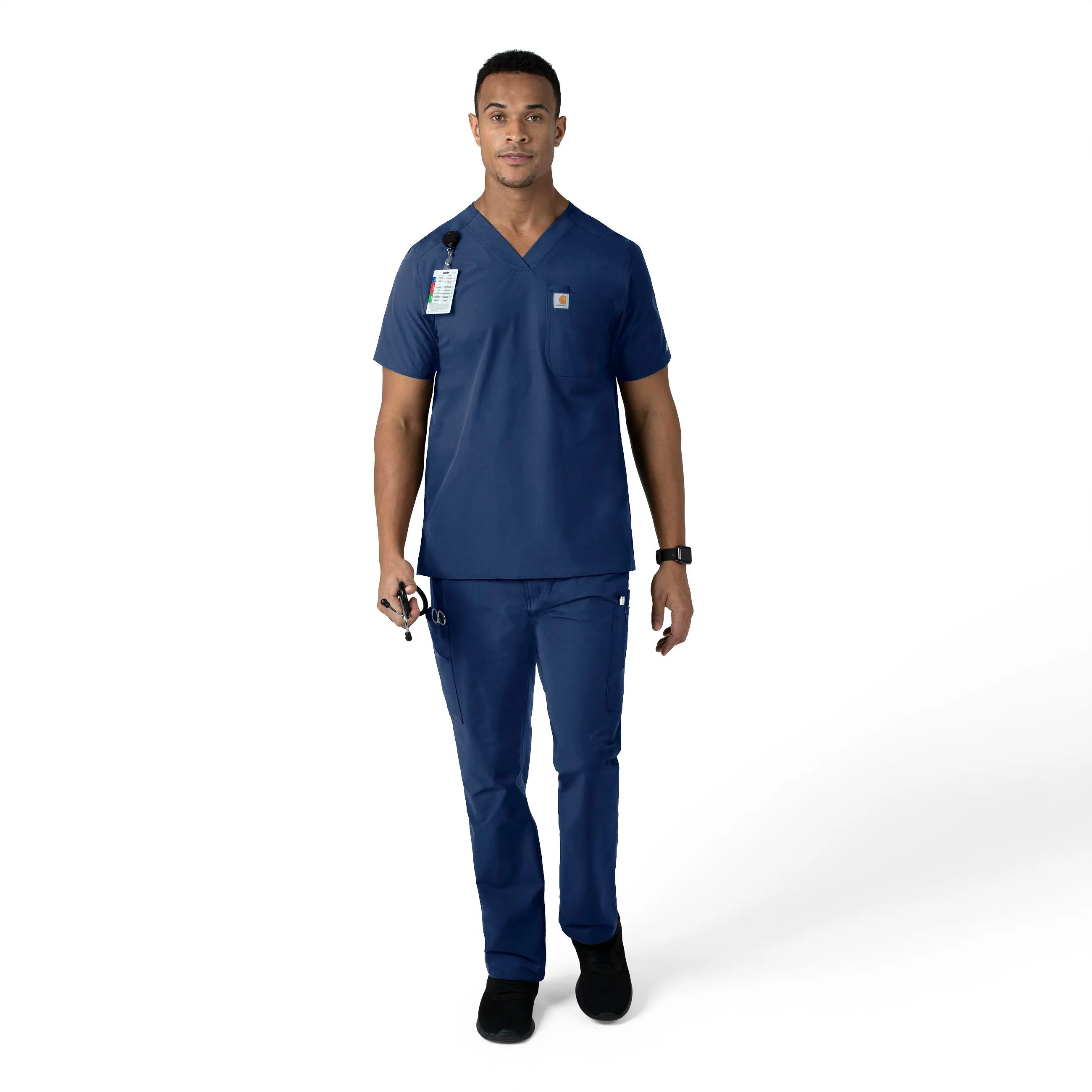 Force Essentials C56113 Men's Straight Leg Cargo Scrub Pants Navy