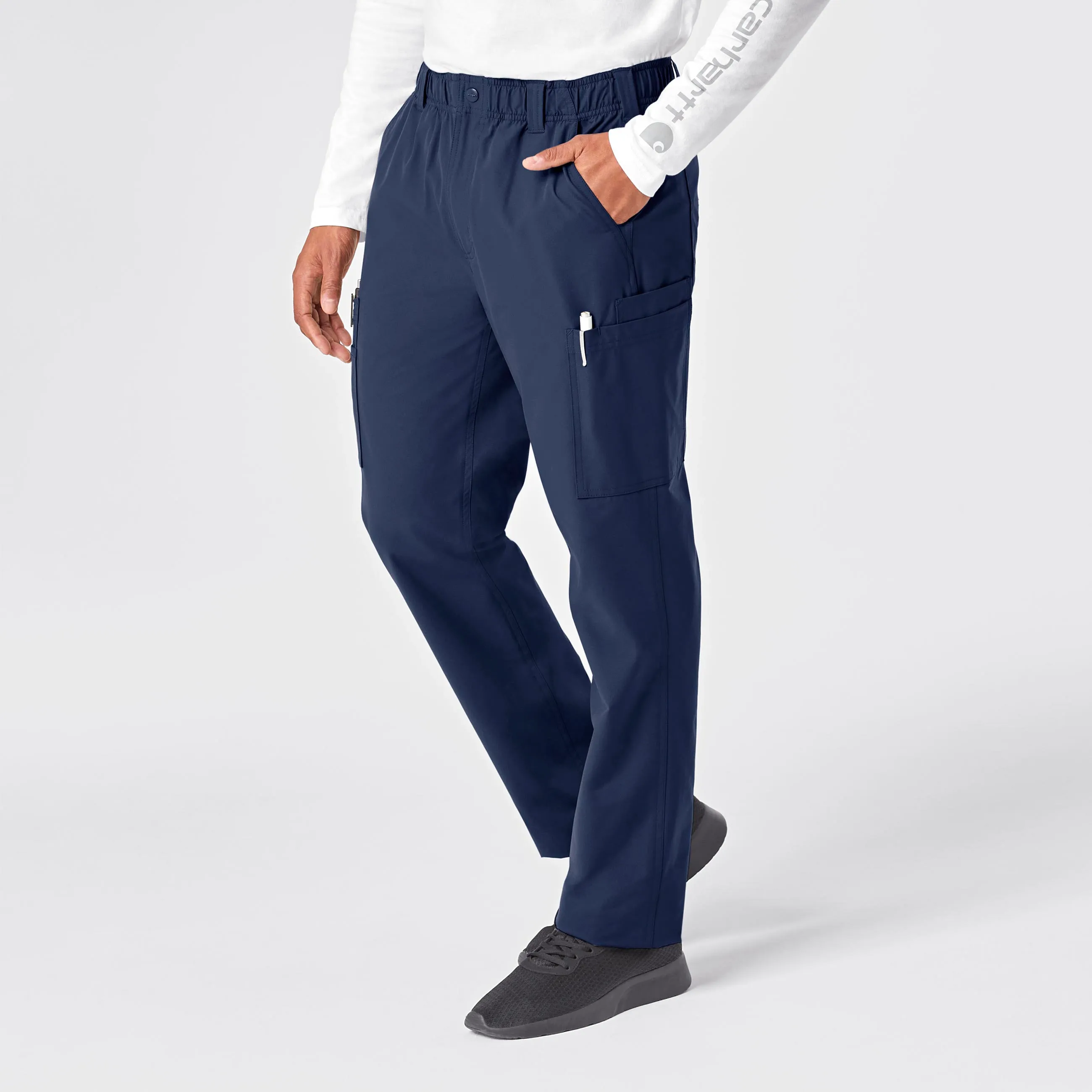Force Essentials C56113 Men's Straight Leg Cargo Scrub Pants Navy