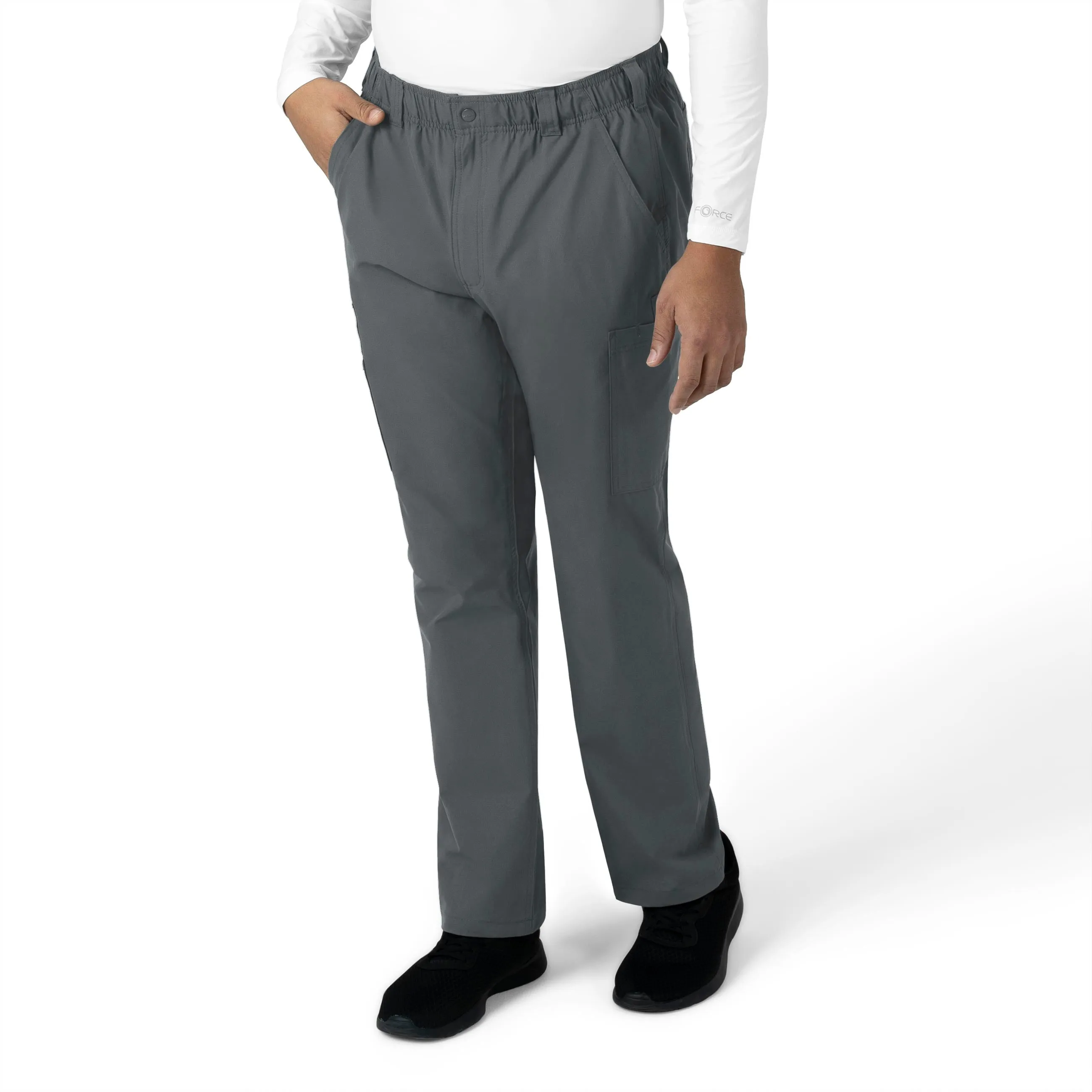 Force Essentials C56113 Men's Straight Leg Cargo Scrub Pants Pewter