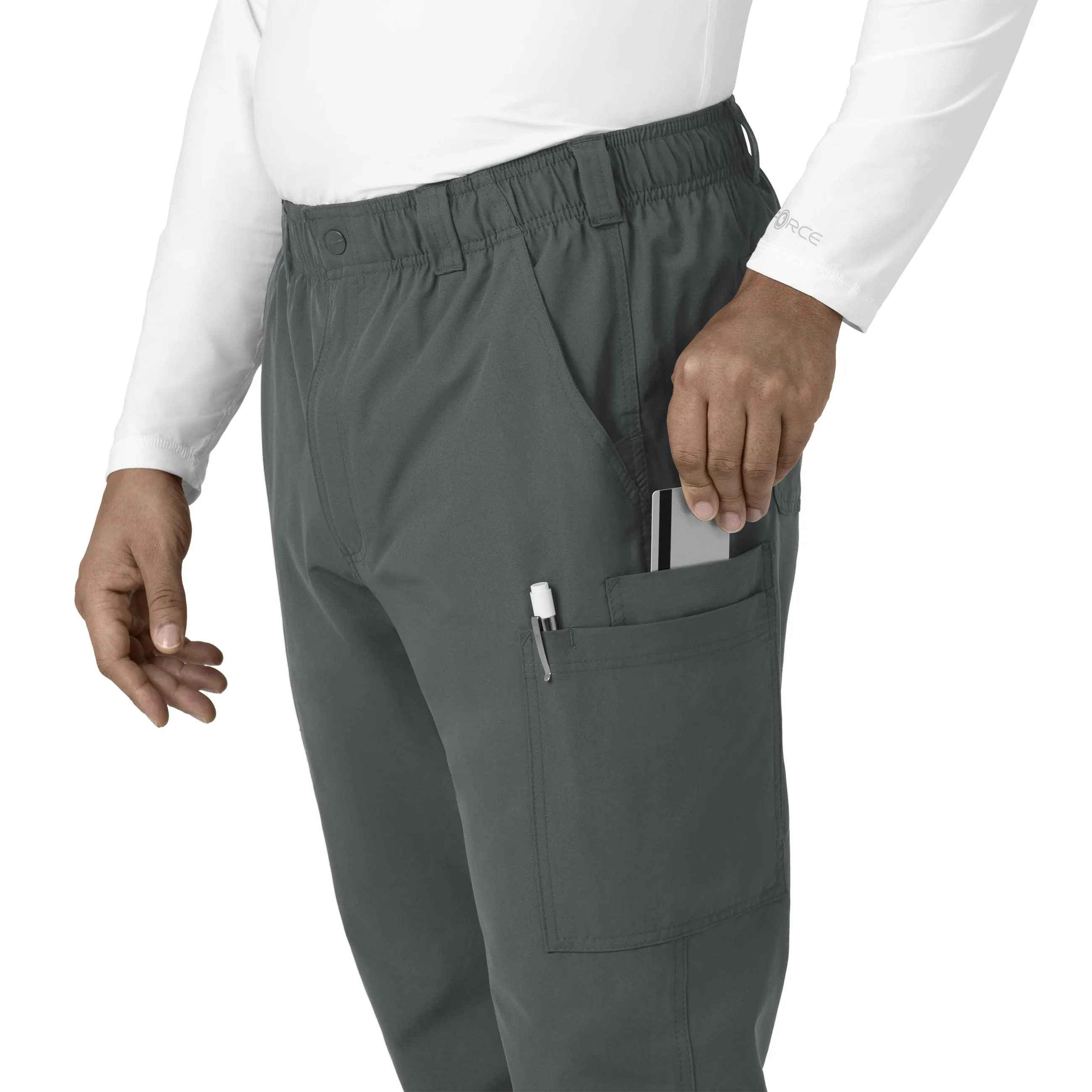 Force Essentials C56113 Men's Straight Leg Cargo Scrub Pants Pewter