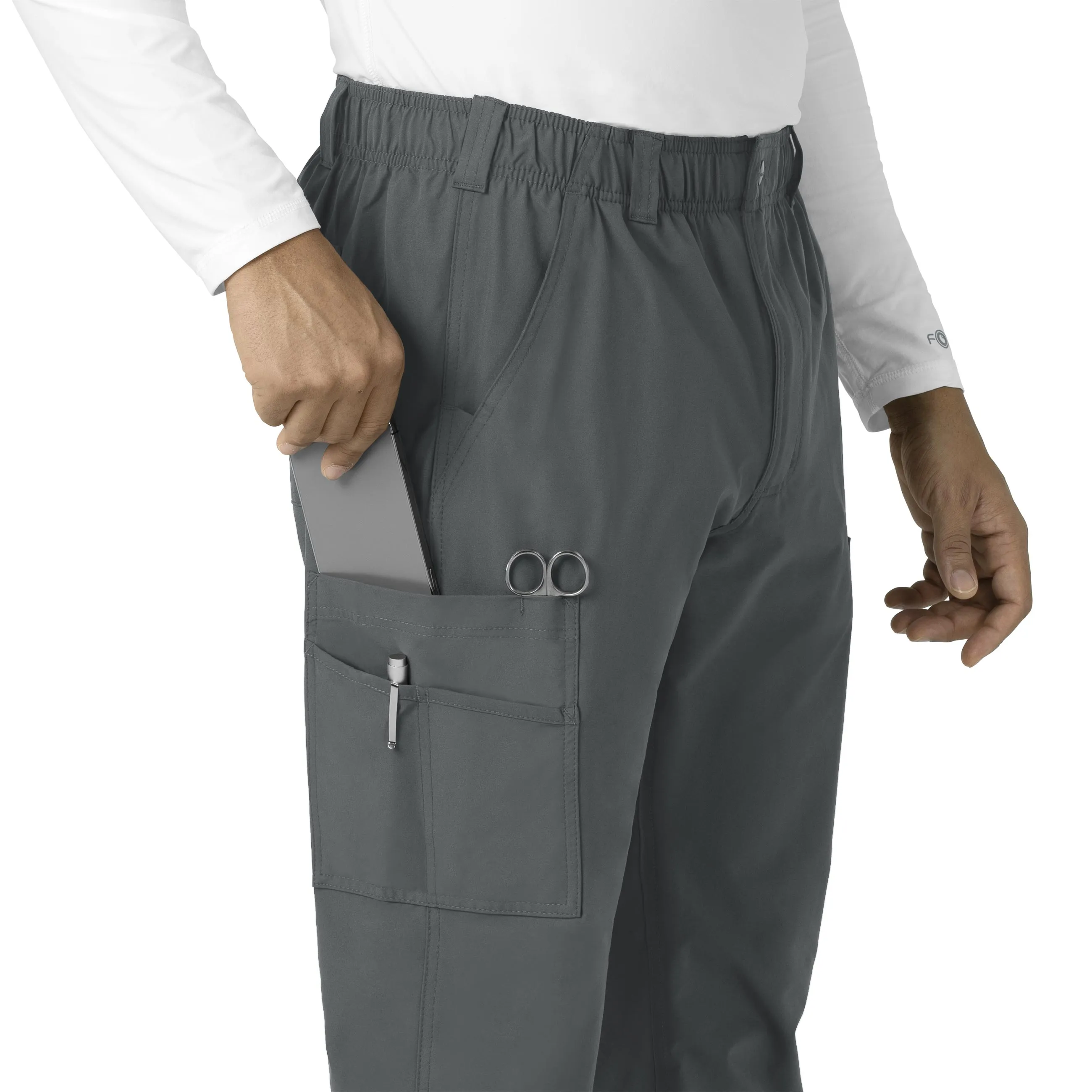 Force Essentials C56113 Men's Straight Leg Cargo Scrub Pants Pewter