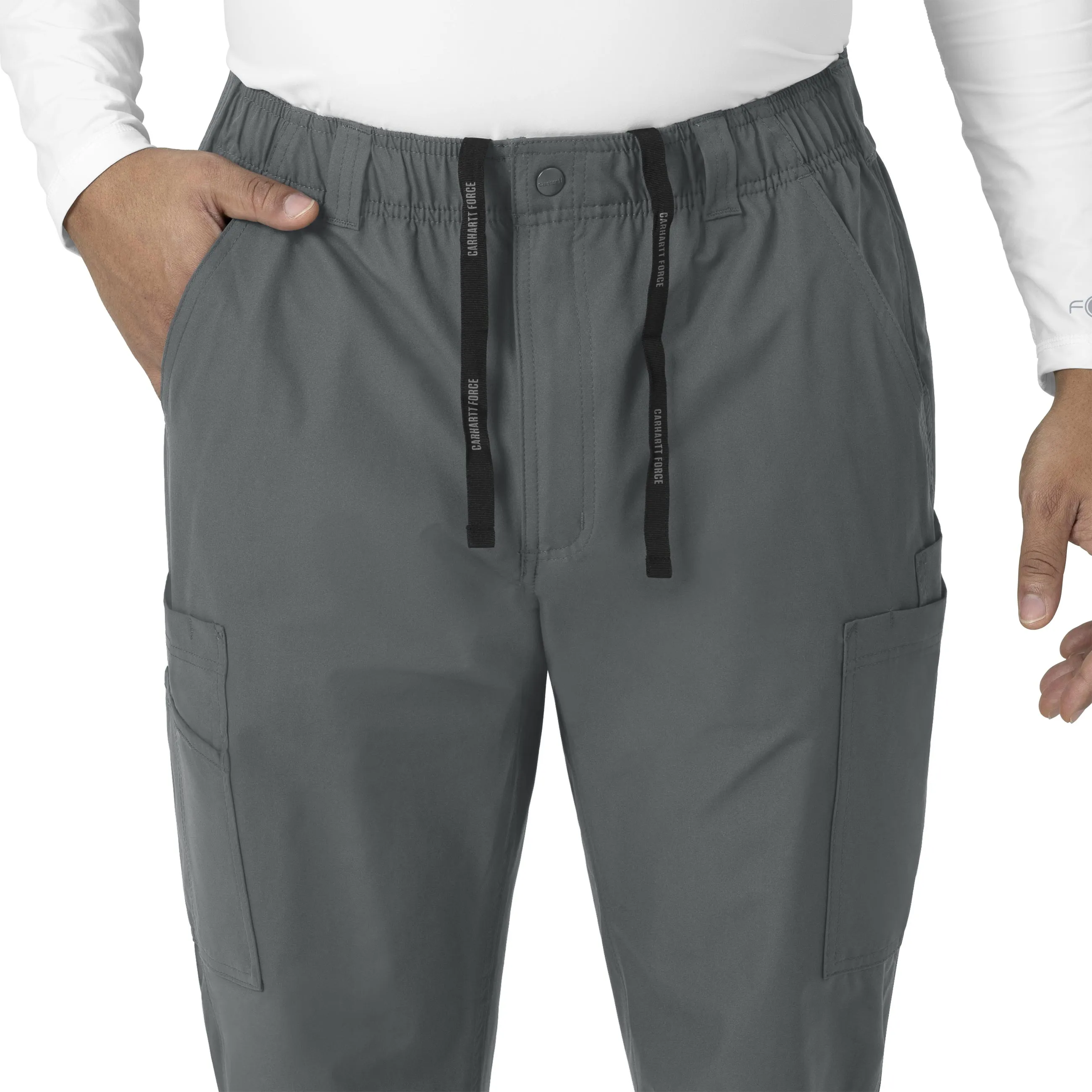 Force Essentials C56113 Men's Straight Leg Cargo Scrub Pants Pewter