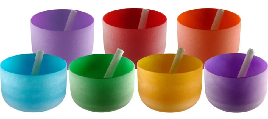 Frosted Crystal Singing Bowl - 10" Colored
