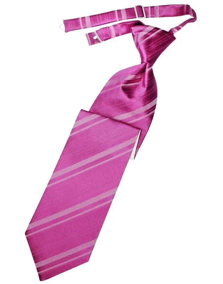 Fuchsia Striped Satin Necktie