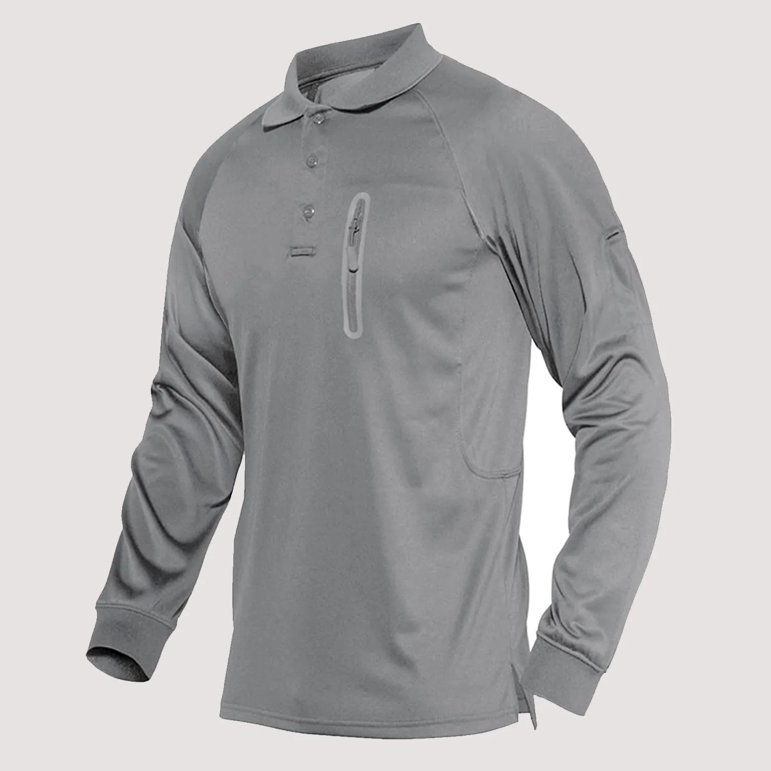 Functional Tactical Polo Shirt for Men with Zipper Pocket