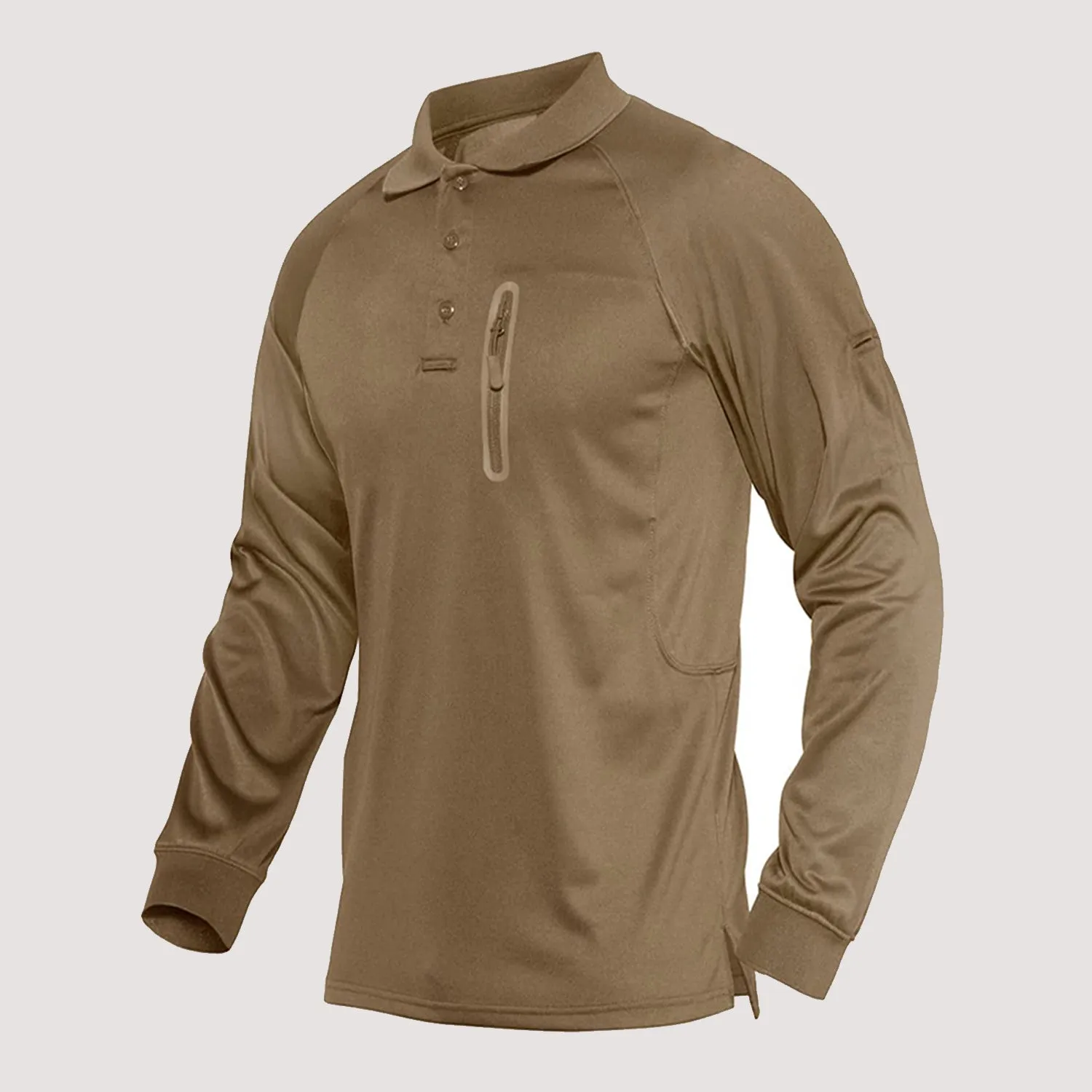Functional Tactical Polo Shirt for Men with Zipper Pocket