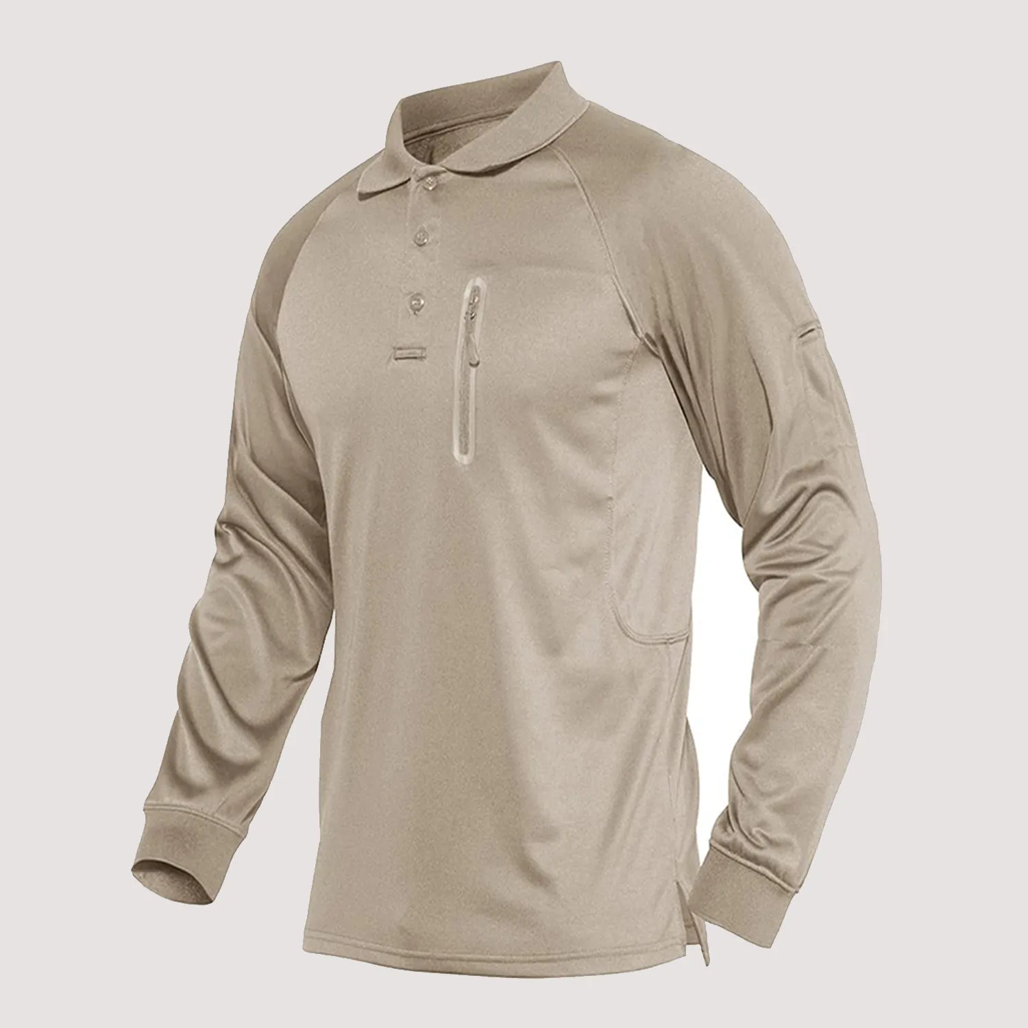 Functional Tactical Polo Shirt for Men with Zipper Pocket