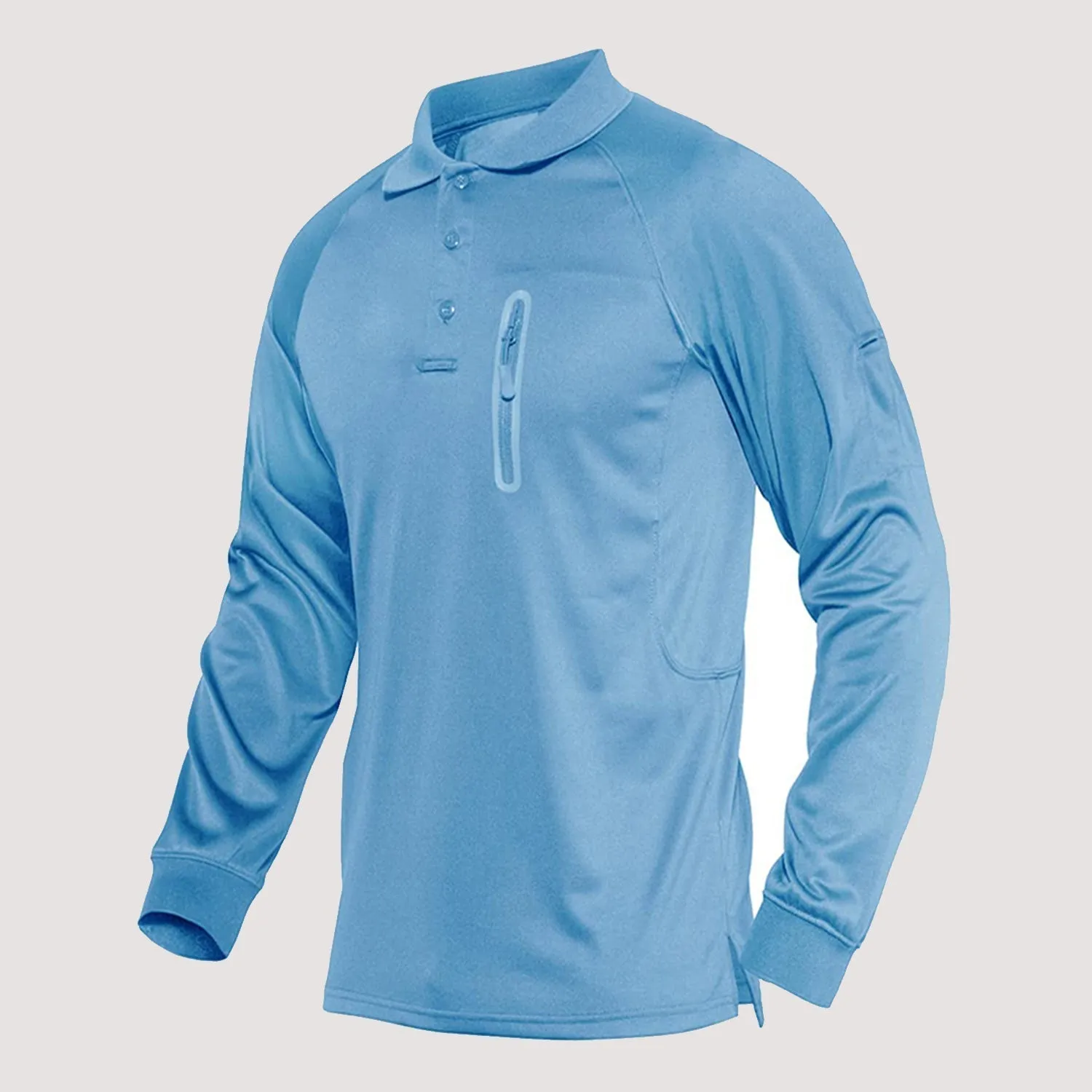 Functional Tactical Polo Shirt for Men with Zipper Pocket