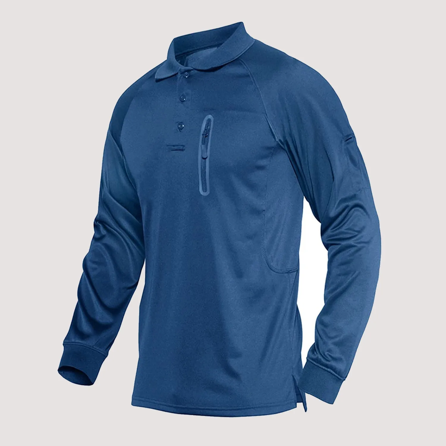 Functional Tactical Polo Shirt for Men with Zipper Pocket
