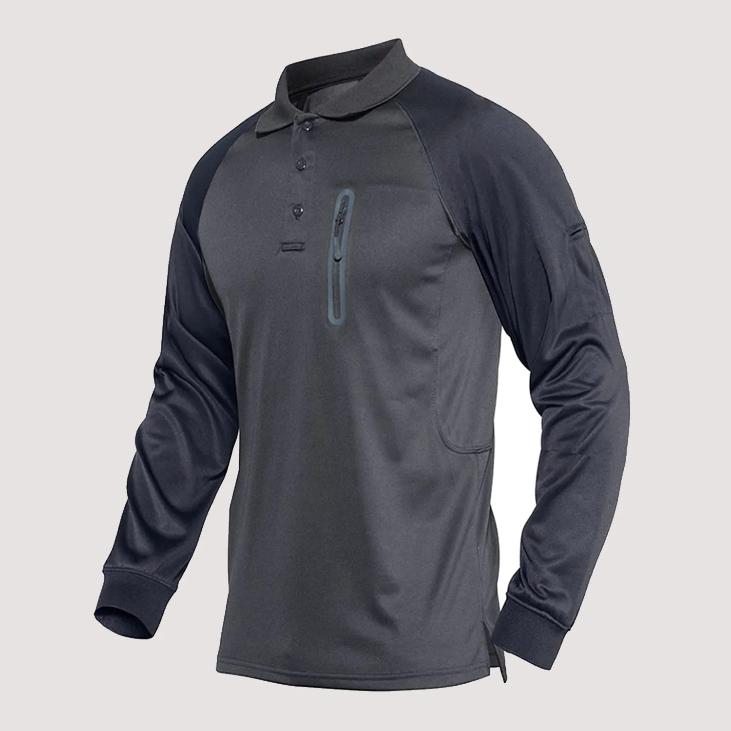 Functional Tactical Polo Shirt for Men with Zipper Pocket